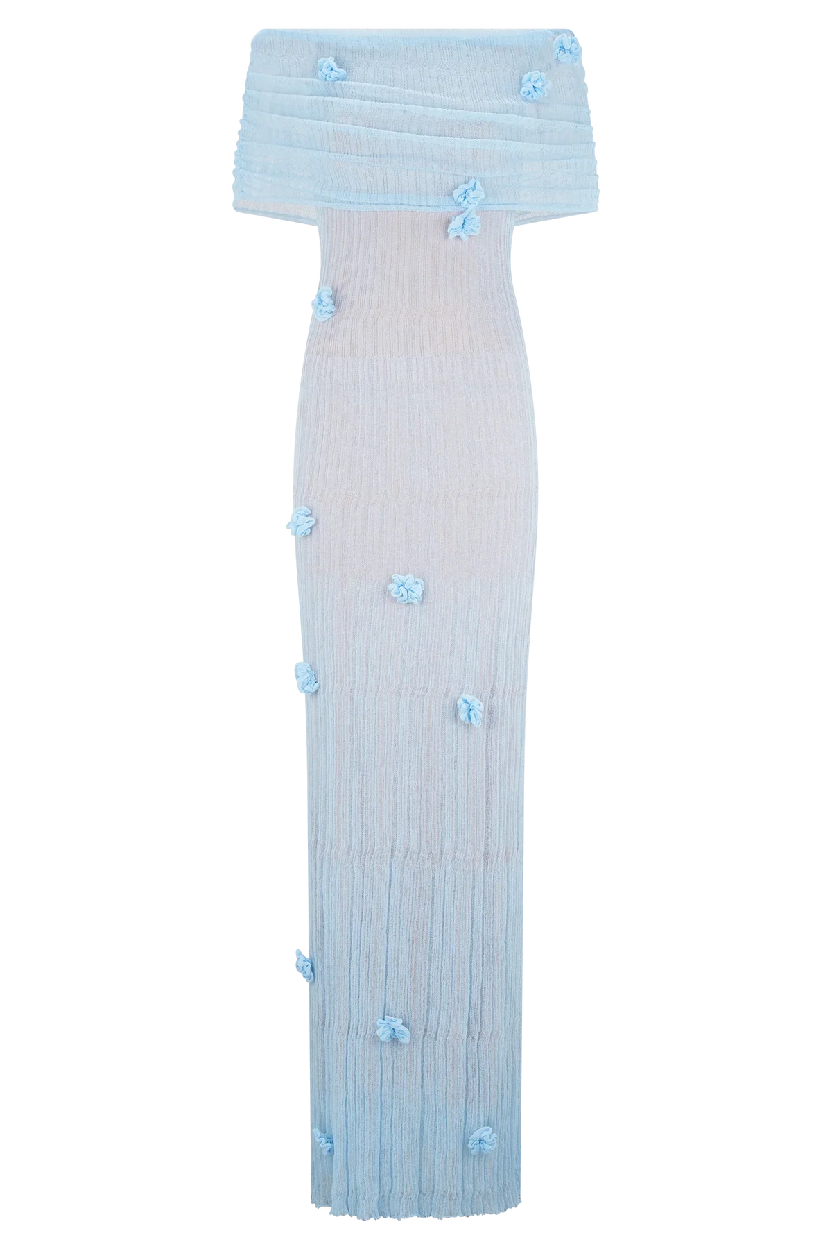 Brynn Orchid Knit Maxi Dress Baby Blue