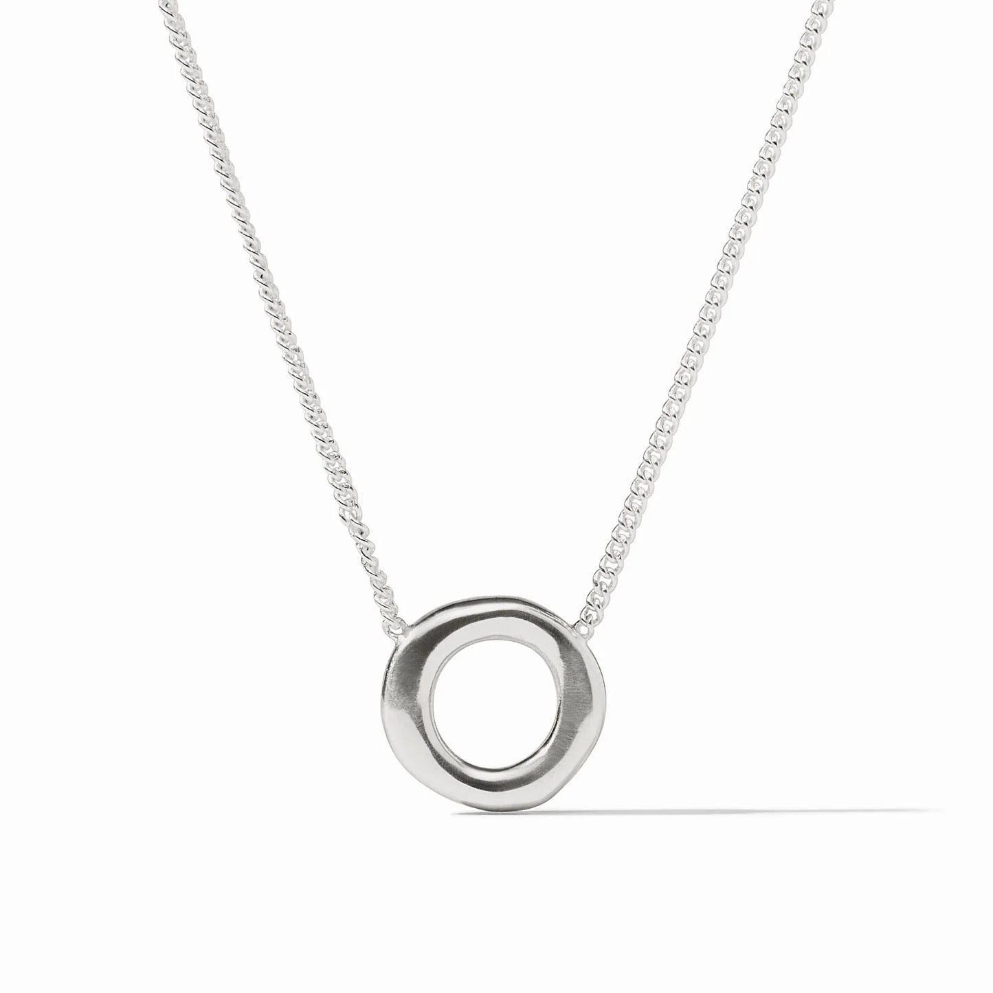 Wave Circle Delicate Necklace - Silver