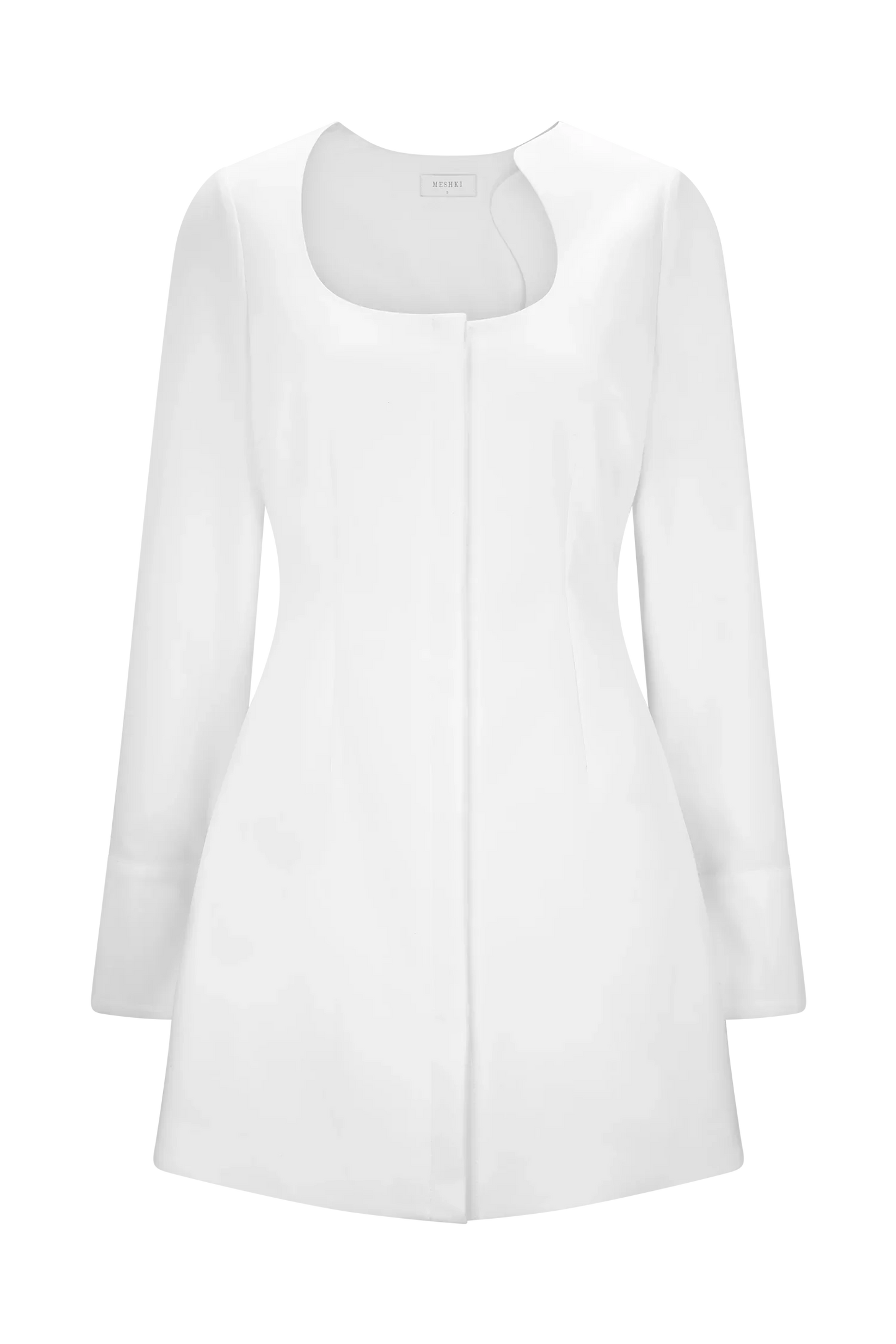Carina Peplum Cotton Shirt Dress White