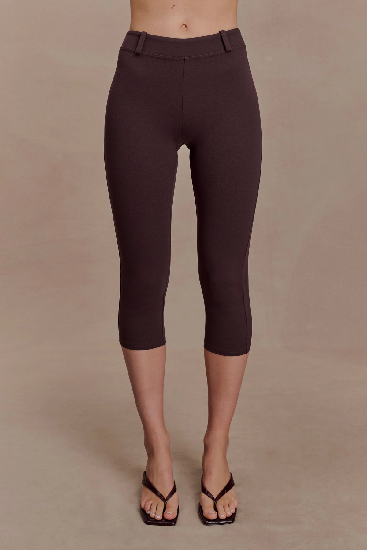 Blanca Stretch Crepe Capri Pants Chocolate