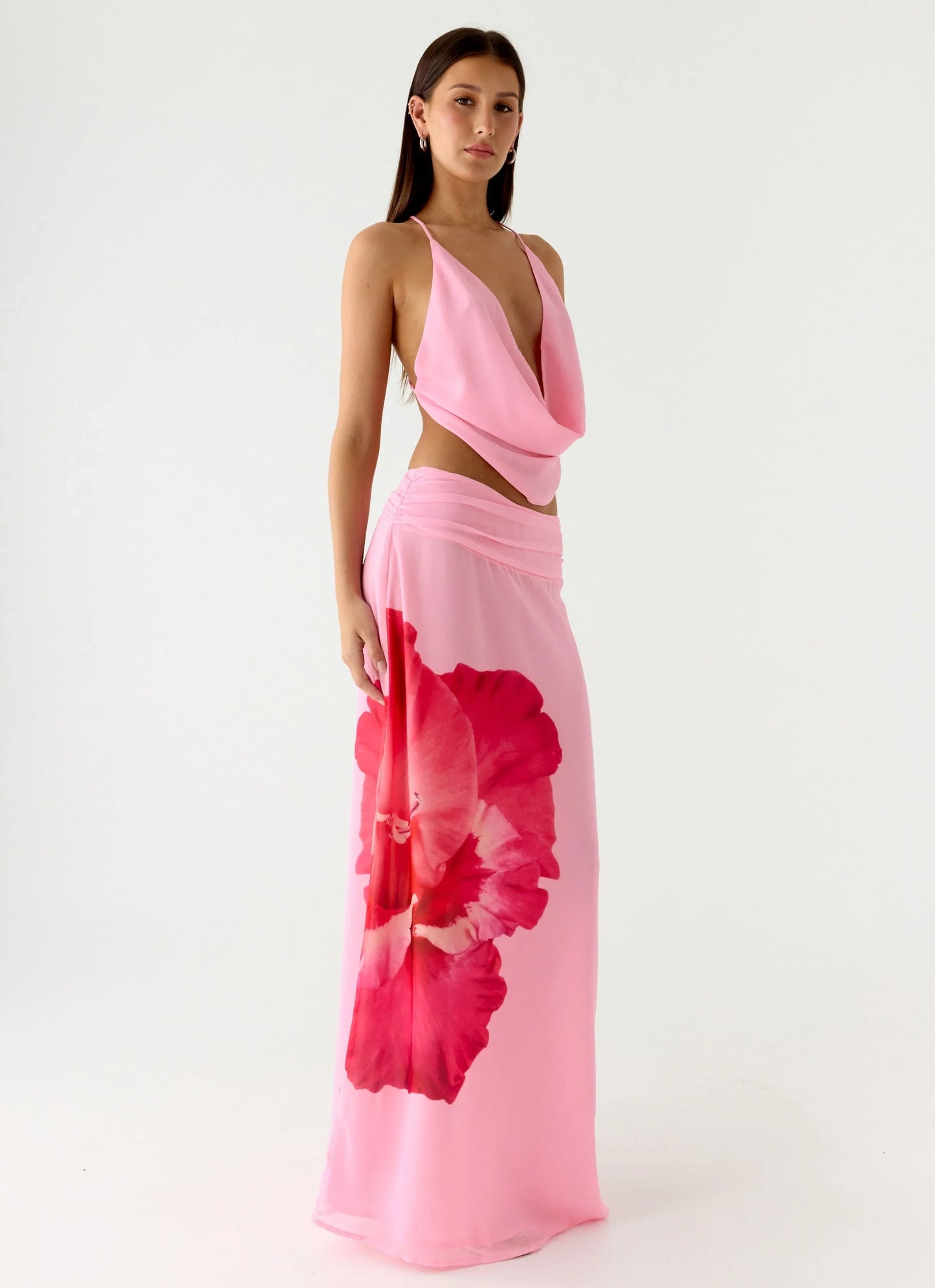 Blushing Bloom Maxi Skirt Baby Pink