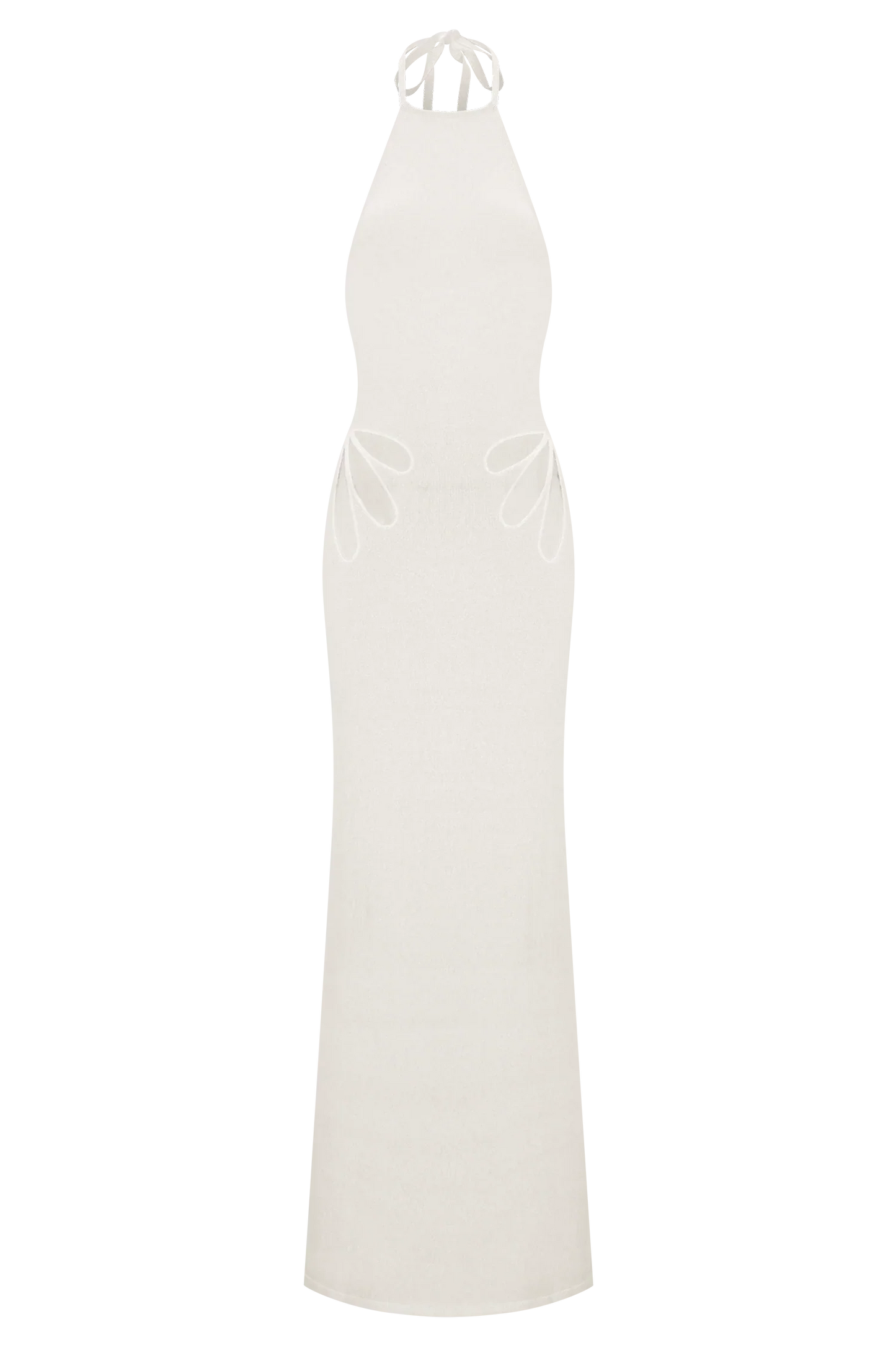 Brock Knit Halter Maxi Dress White