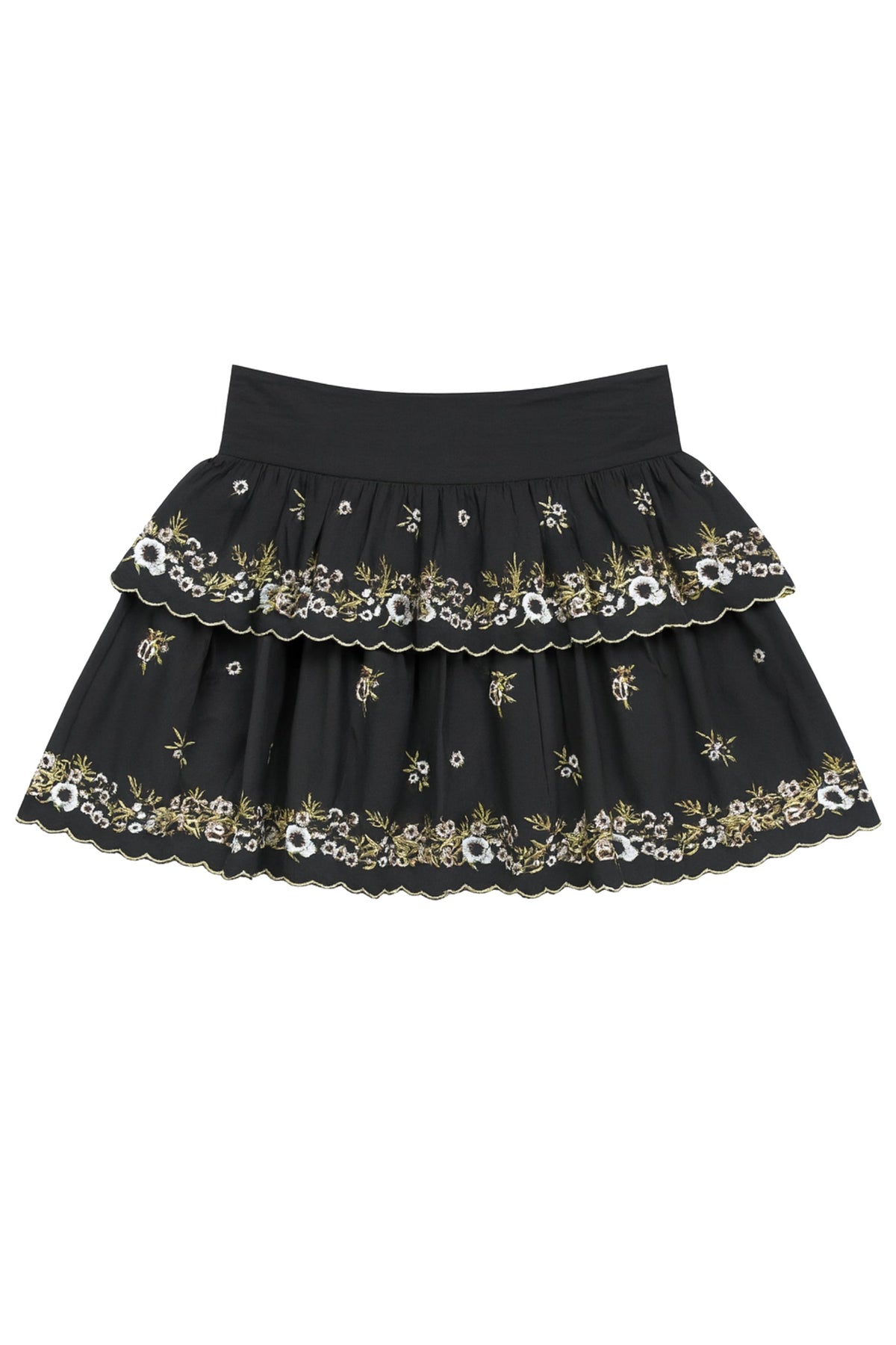 JUNIOR ALLEGRA FLORAL EMBROIDERED SKIRT