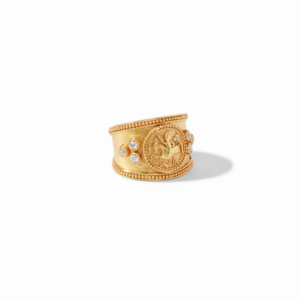 Coin Crest Ring - Cubic Zirconia