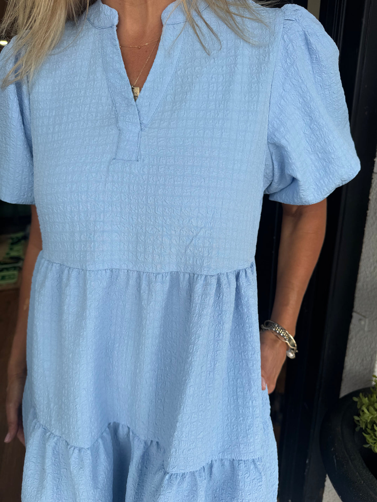 Mary Square Kinsley Mini Dress - Light Blue