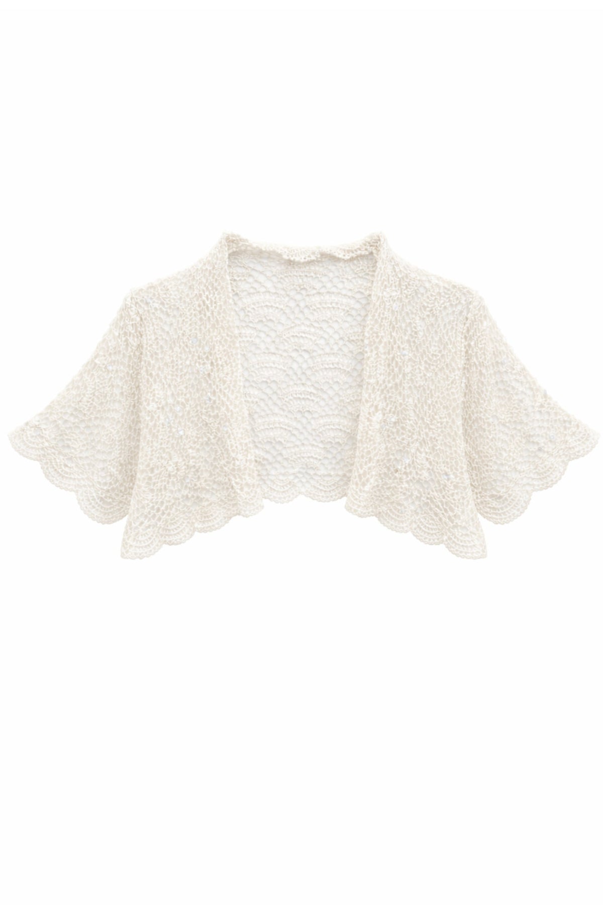 TWEEN ELSIE OPEN CROCHET SHRUG CARDI