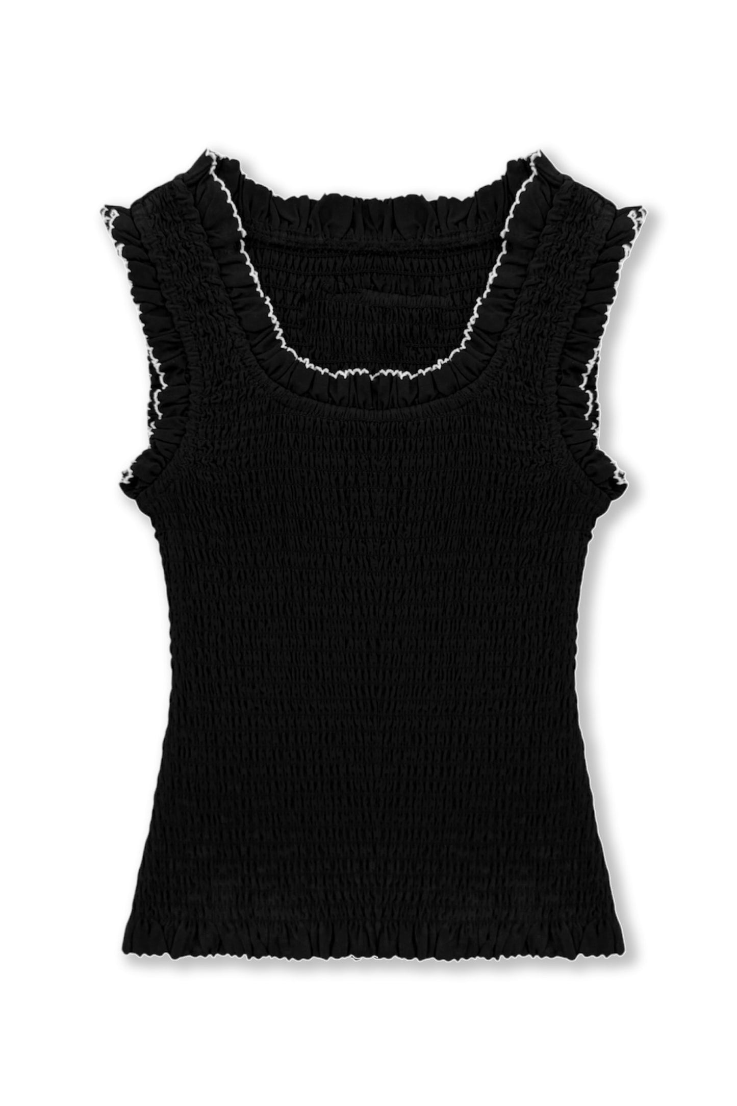 JUNIOR HELENA SOLID SMOCKED TANK TOP