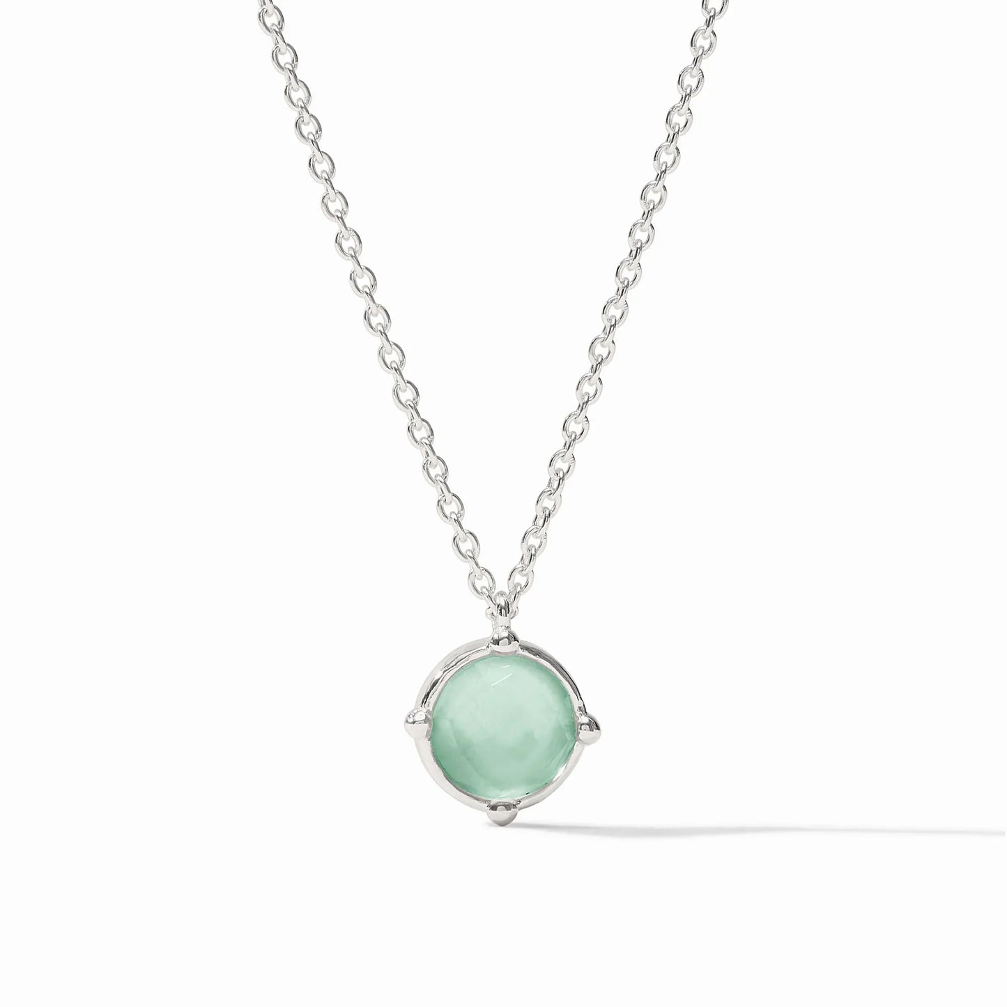 Honeybee Solitaire Necklace - Iridescent Aquamarine Blue