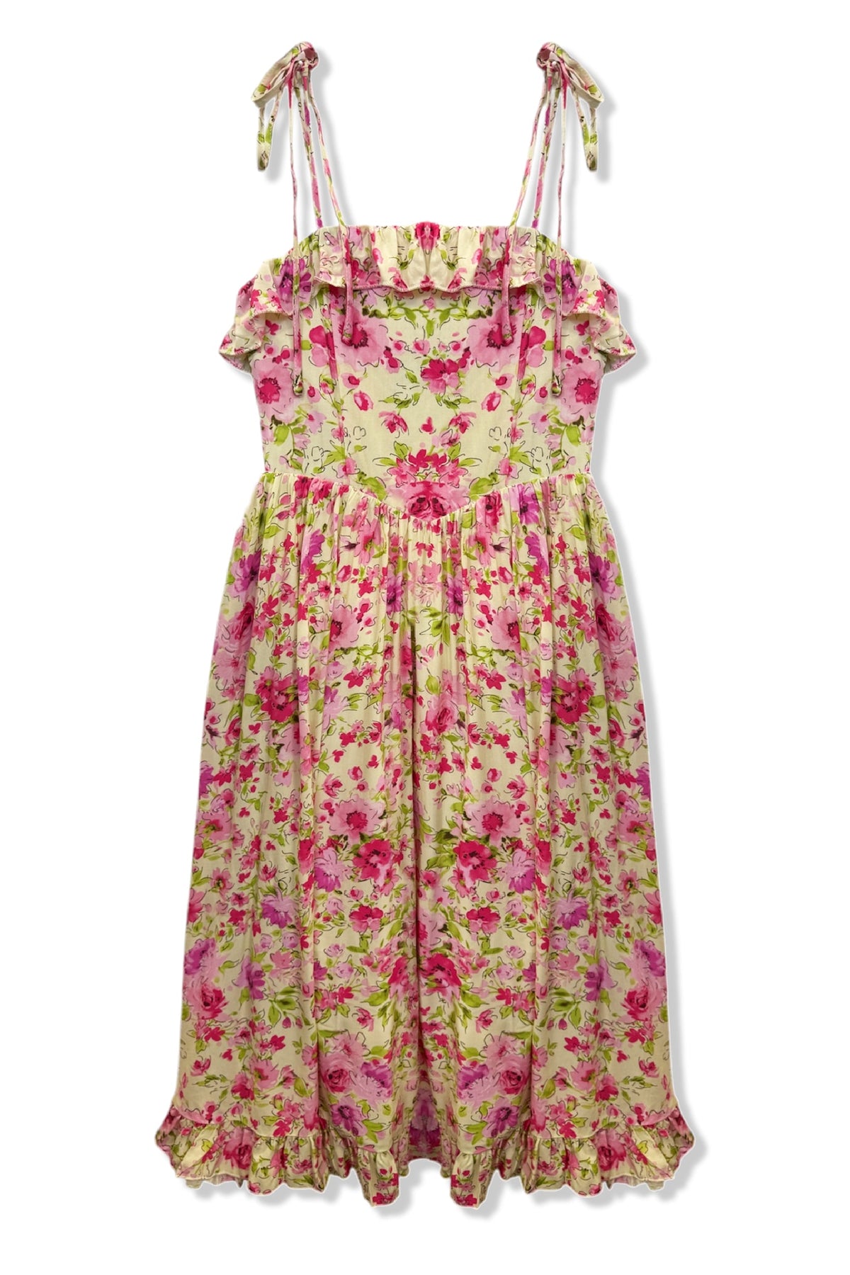 TWEEN IVY PRINTED TIE SHOULDER MAXI DRESS - FINAL SALE