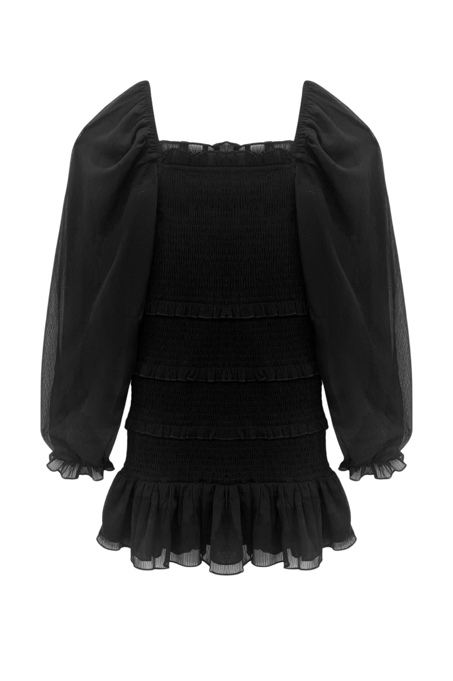 JUNIOR LAILA SOLID DRESS WITH SHEER SLEEVES