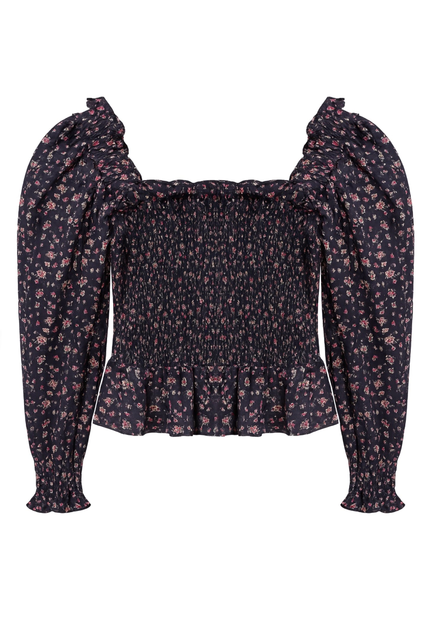 TWEEN MIKAELA PRINTED LONG SLEEVE PEPLUM TOP - FINAL SALE
