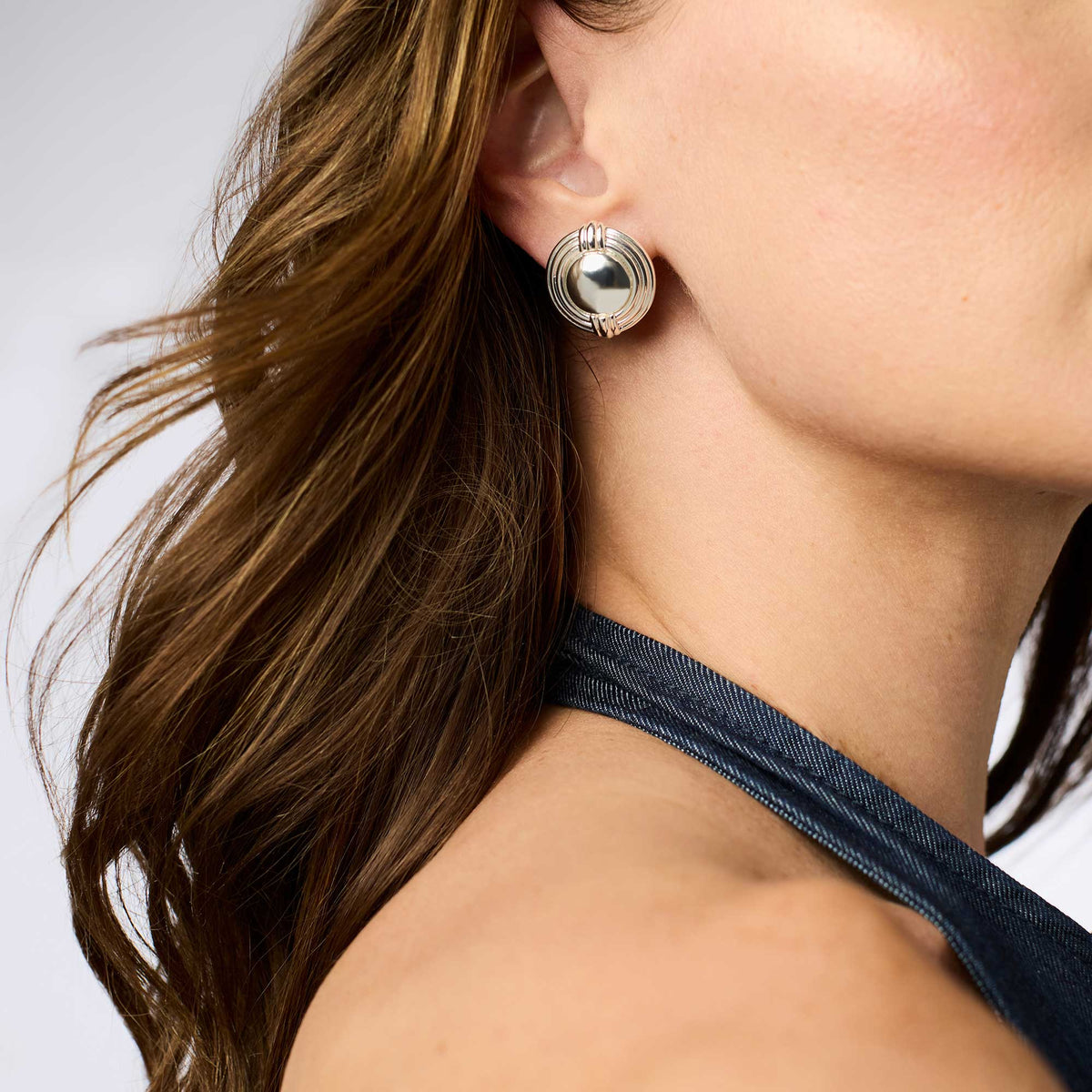 Portofino Statement Stud - Silver