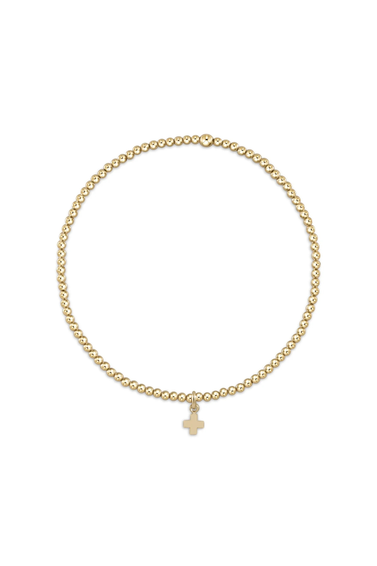 Egirl classic gold 2mm bracelet - signature cross small gold charm