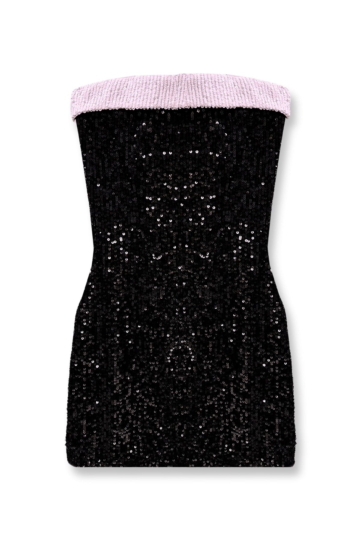 TWEEN STAR FULL SEQUIN DRESS W/ CONTRAST BAND