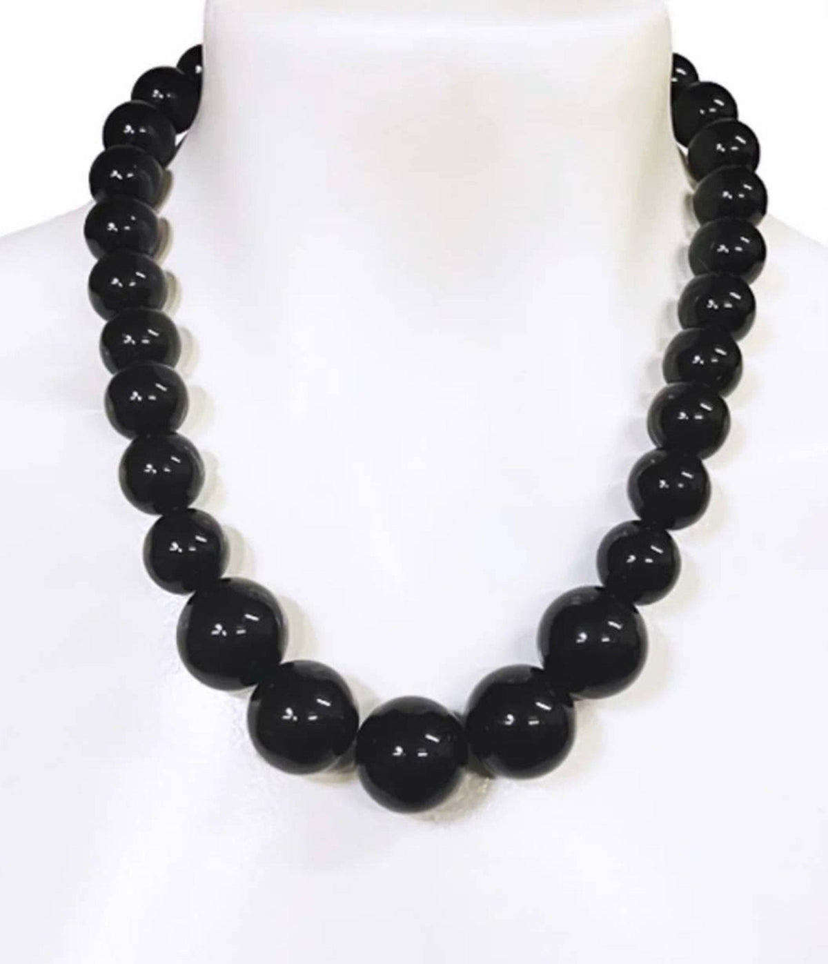 Black Jawbreaker Beaded Necklace