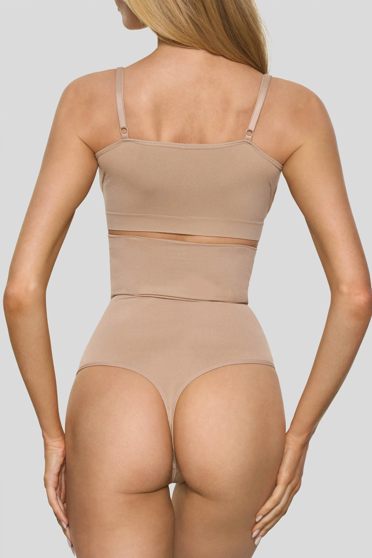 BOOMBA Beige High Waisted Thong Shapewear