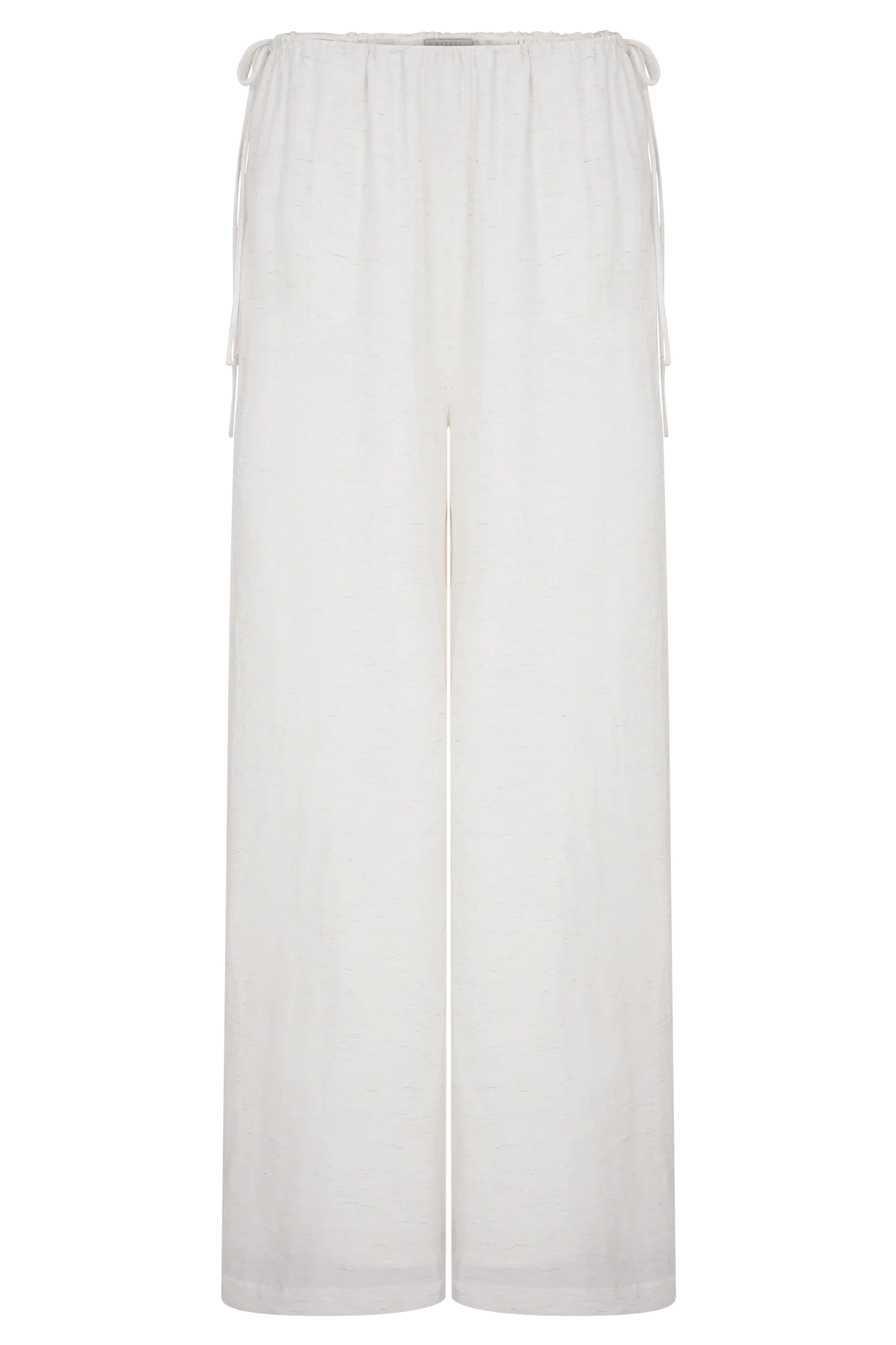 Callum Drawstring Straight Leg Pants White