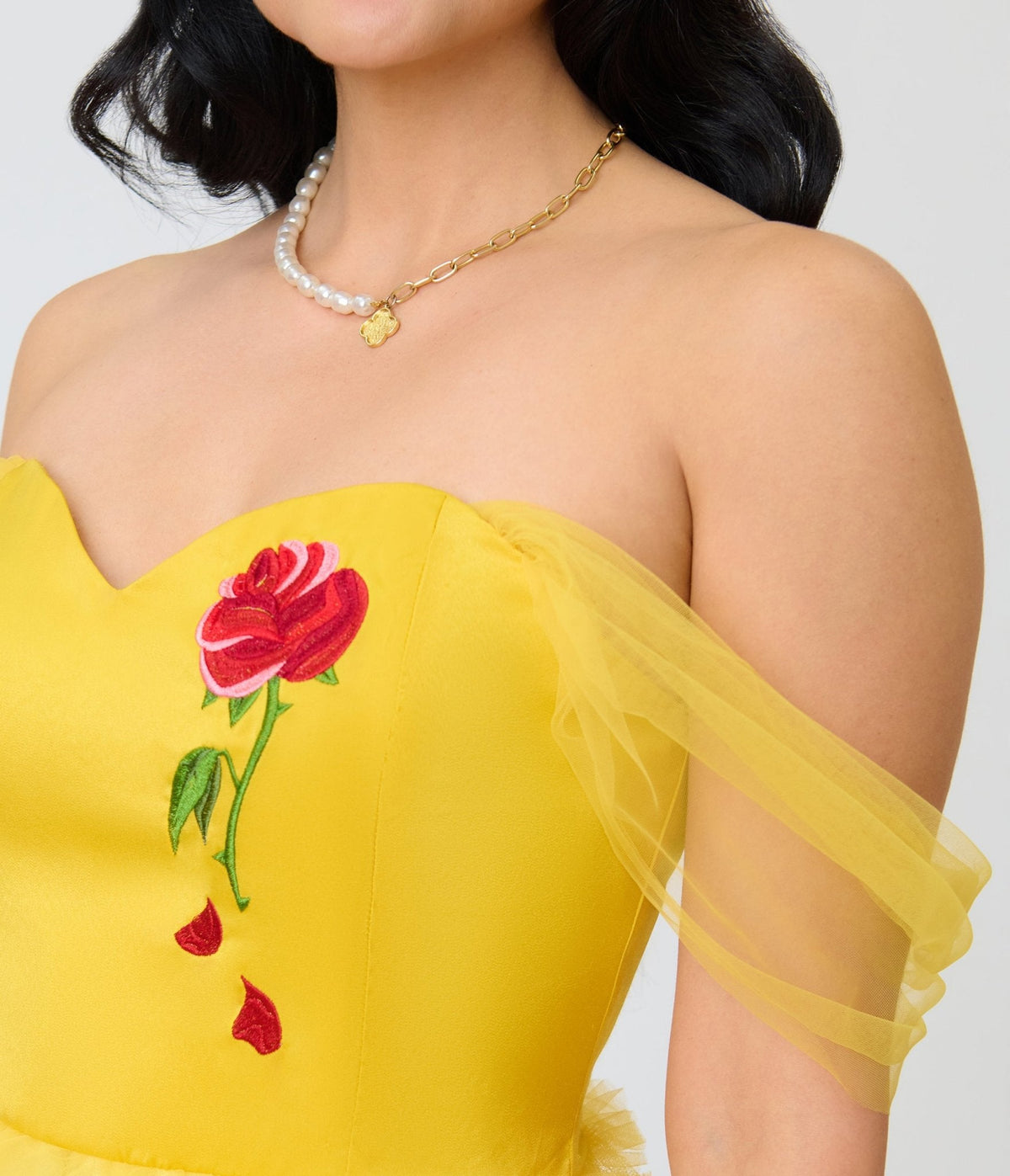 Disney Beauty & the Beast Collection by Unique Vintage Yellow Mesh Tulle Belle Swing Dress