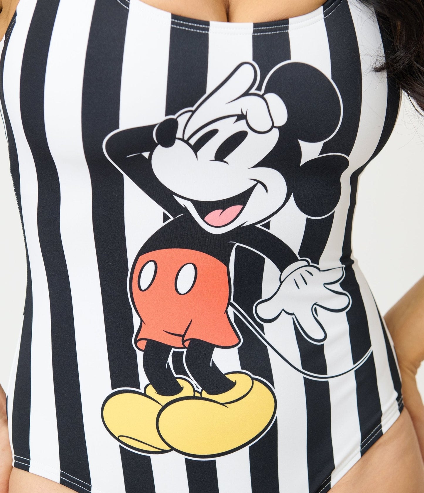 Disney Mickey & Friends Collection by Unique Vintage Black Stripe Mickey Huntington Swimsuit