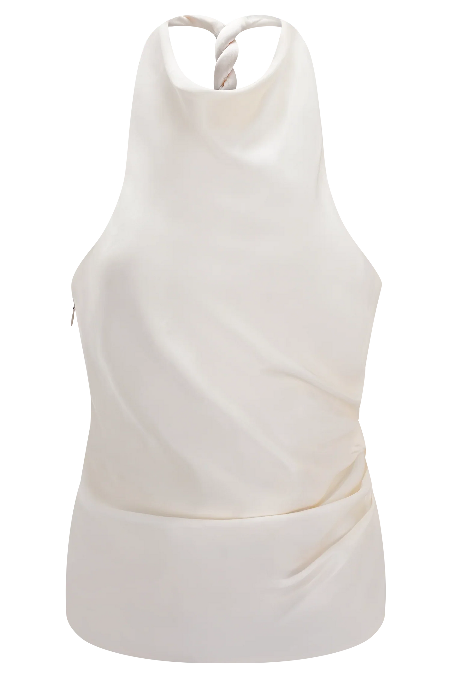 Bianca Satin Halter Top Ivory