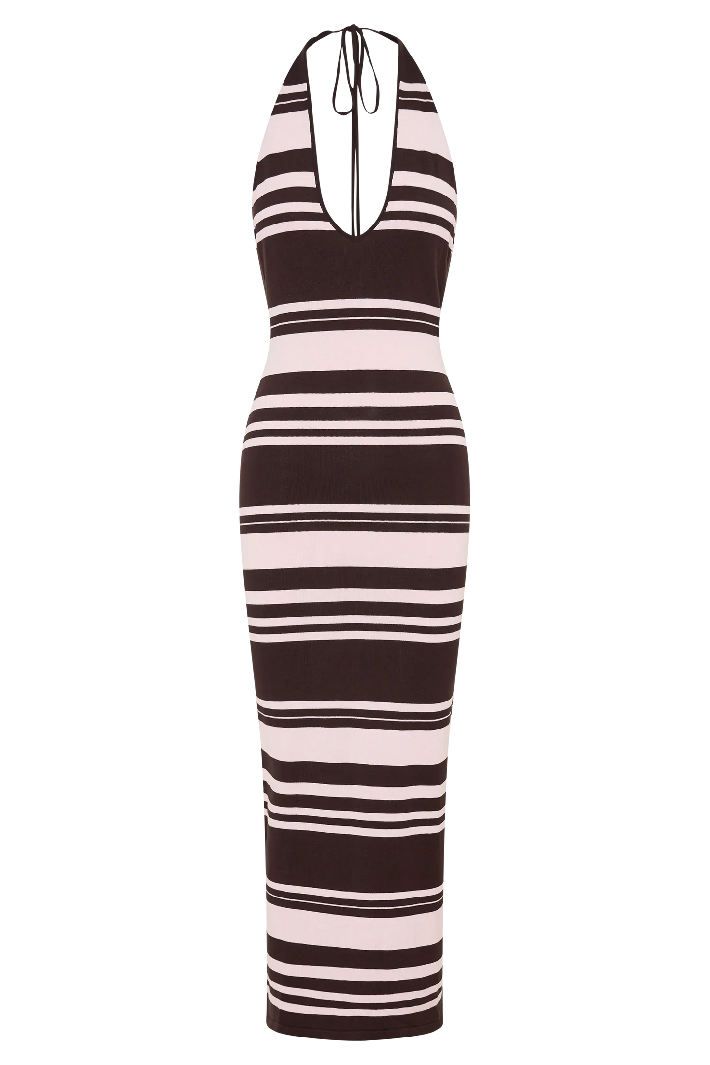 Brienne Stripe Midi Dress Pink Chocolate