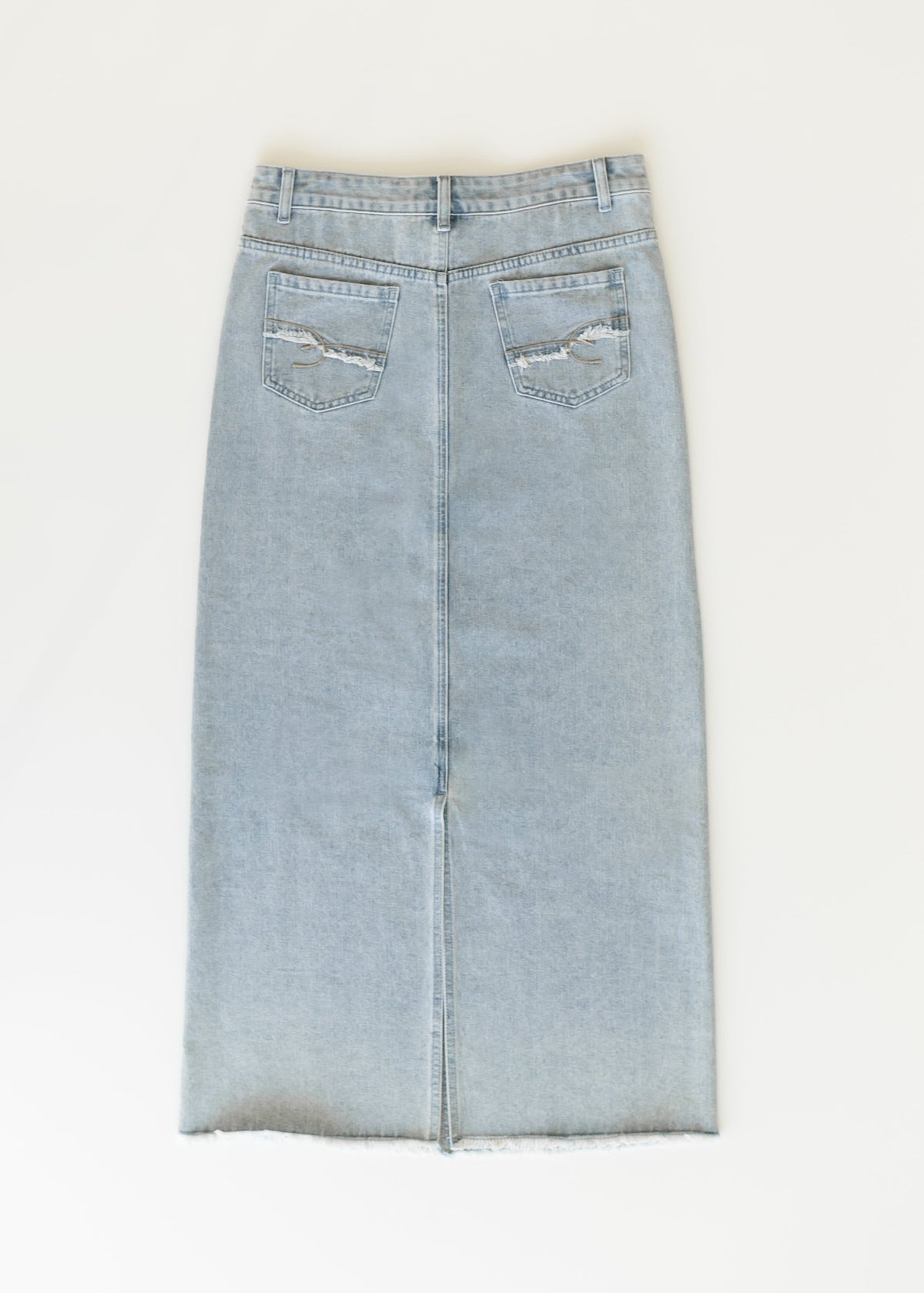 Elisha Light Wash Long Denim Skirt - FINAL SALE