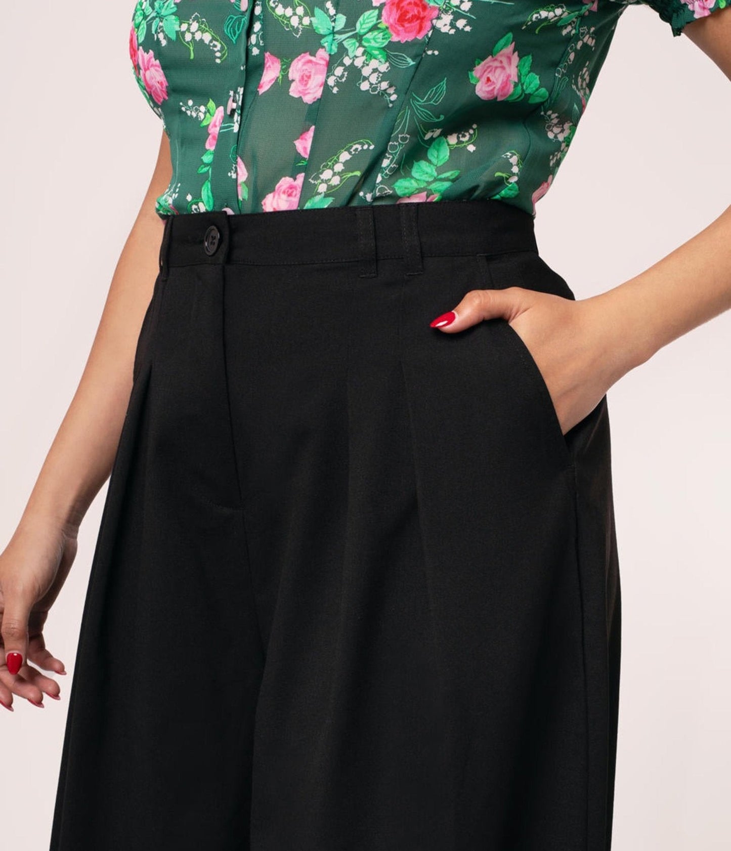 Hell Bunny Black Simone Trousers