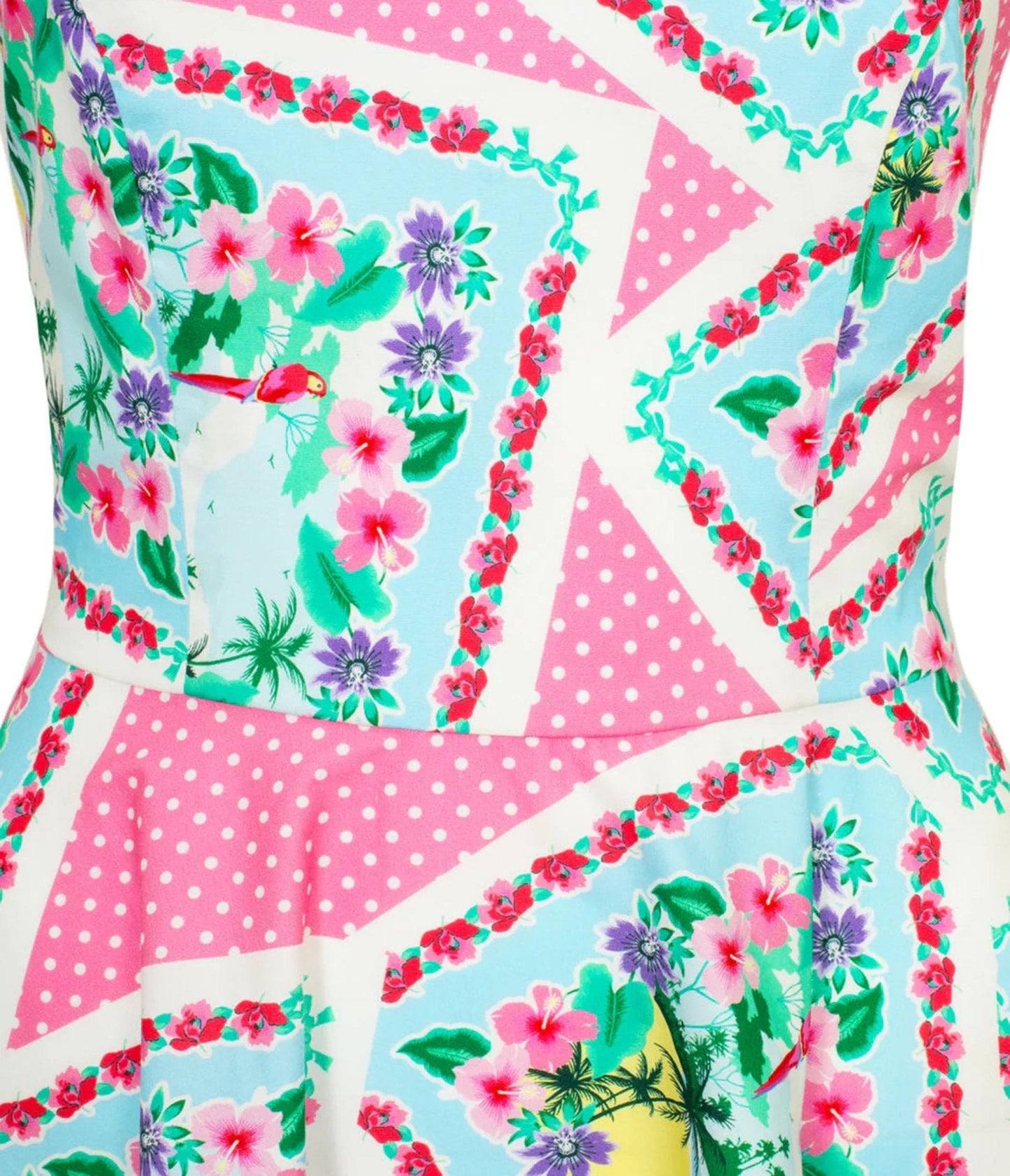 Hell Bunny Pink Floral Patchwork Swing Dress