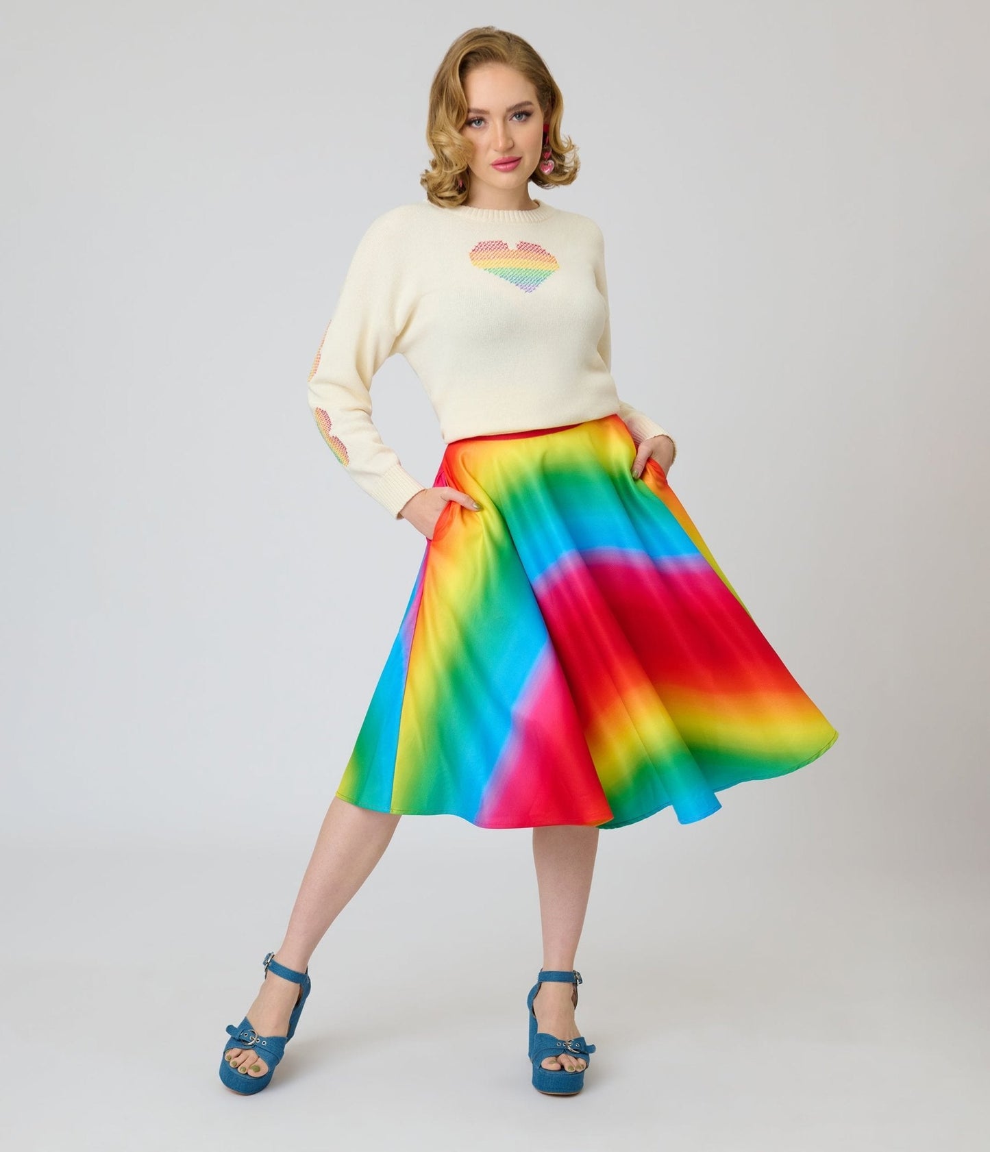 Magnolia Place Ombre Rainbow Sally Swing Skirt