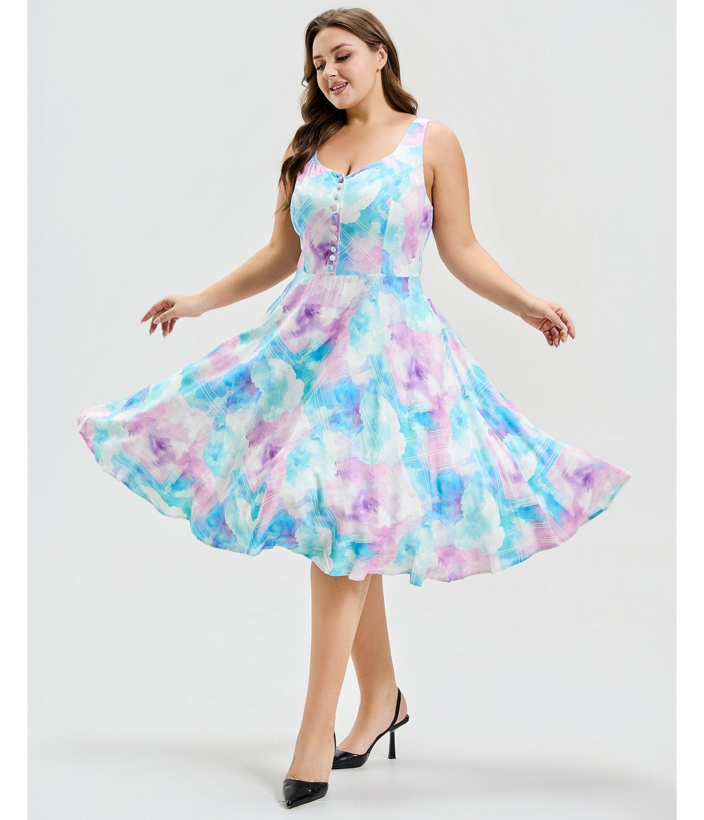Plus Size Cotton Candy Skies Heidi Dress