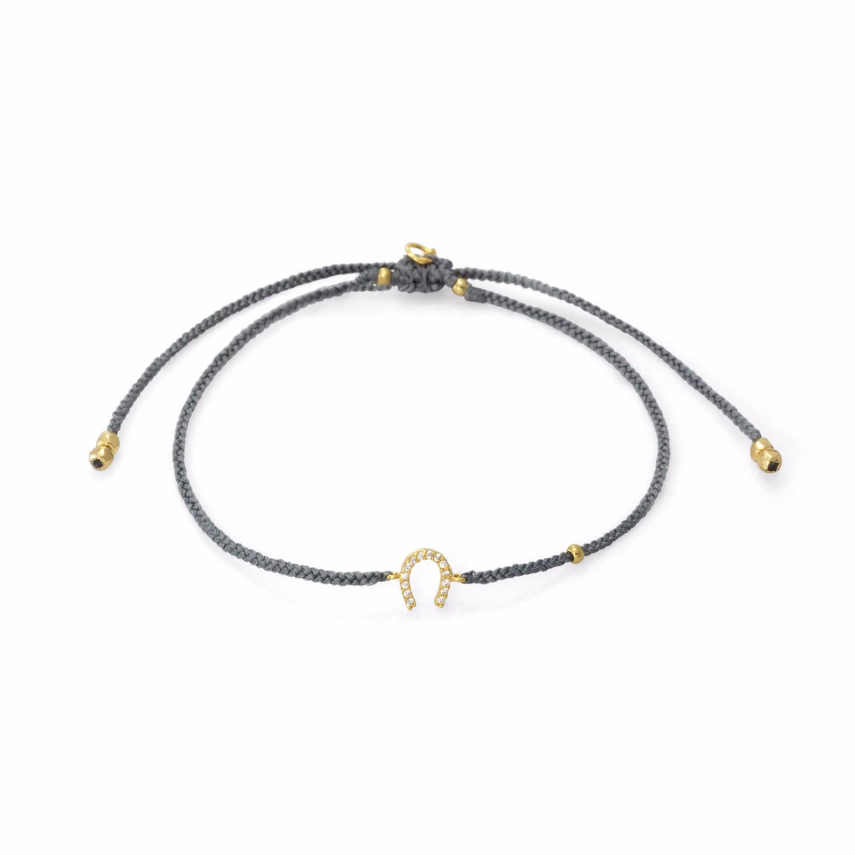 Grey Braided Horseshoe Bracelet