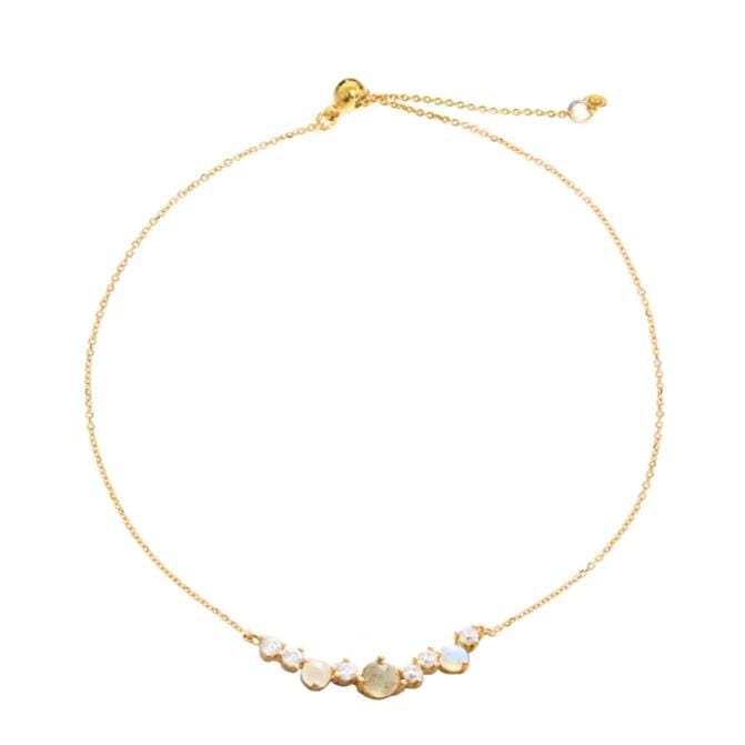 Chain Bracelet With Multi Stone Bar