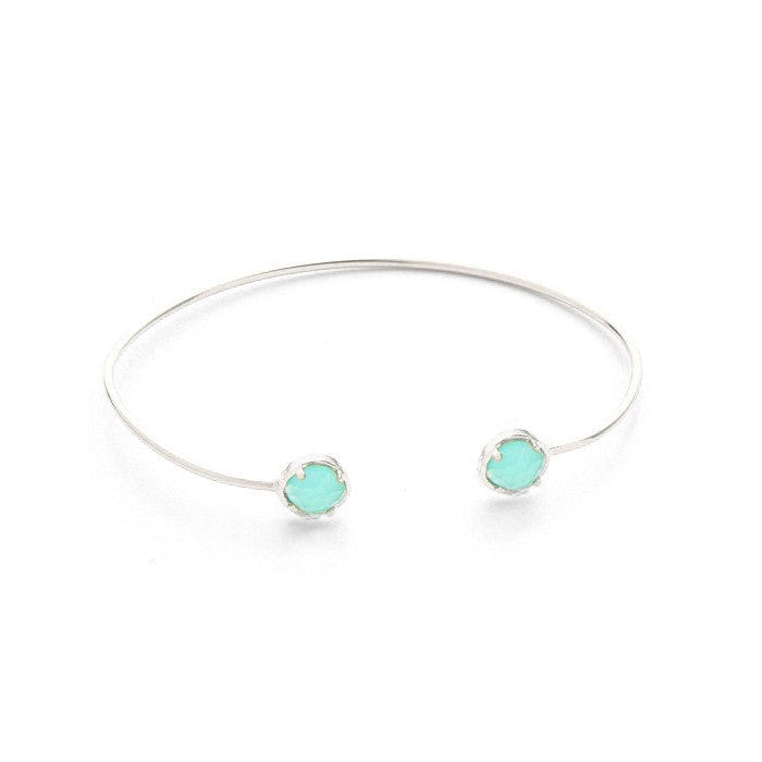 Colorful Stone Open Cuff Bracelet