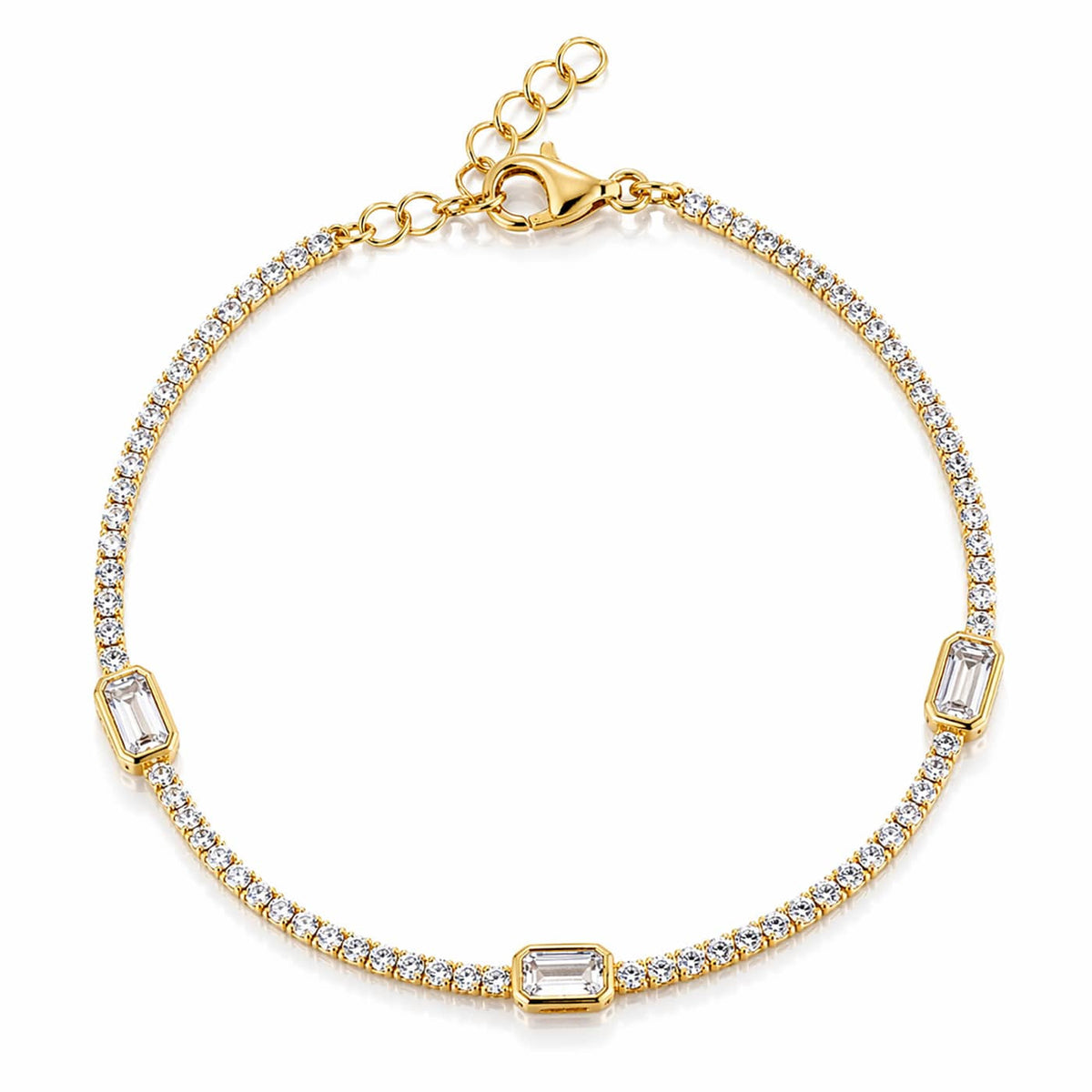 Slim Baguette CZ Tennis Bracelet