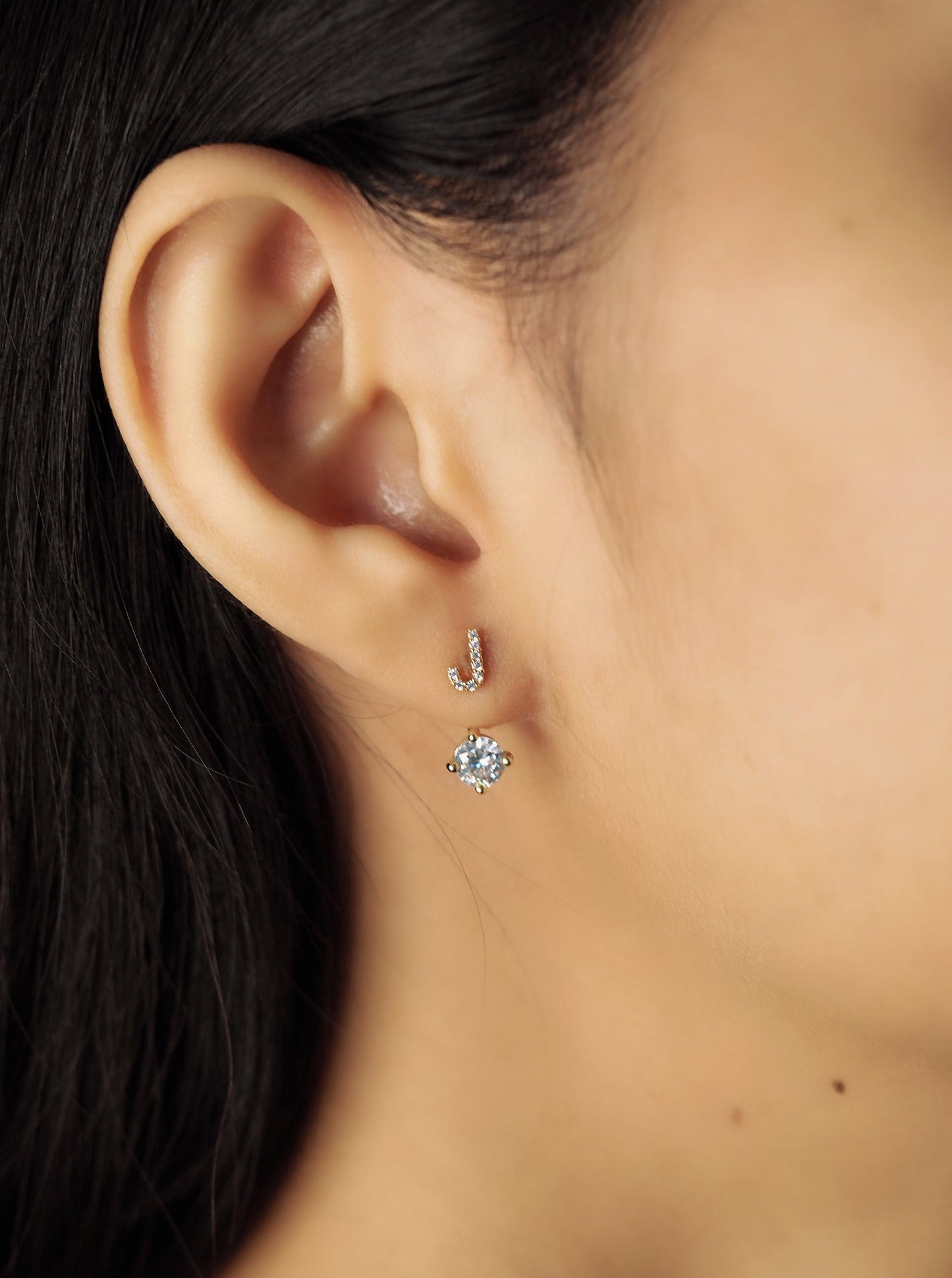 CZ Monogram Ear Jacket
