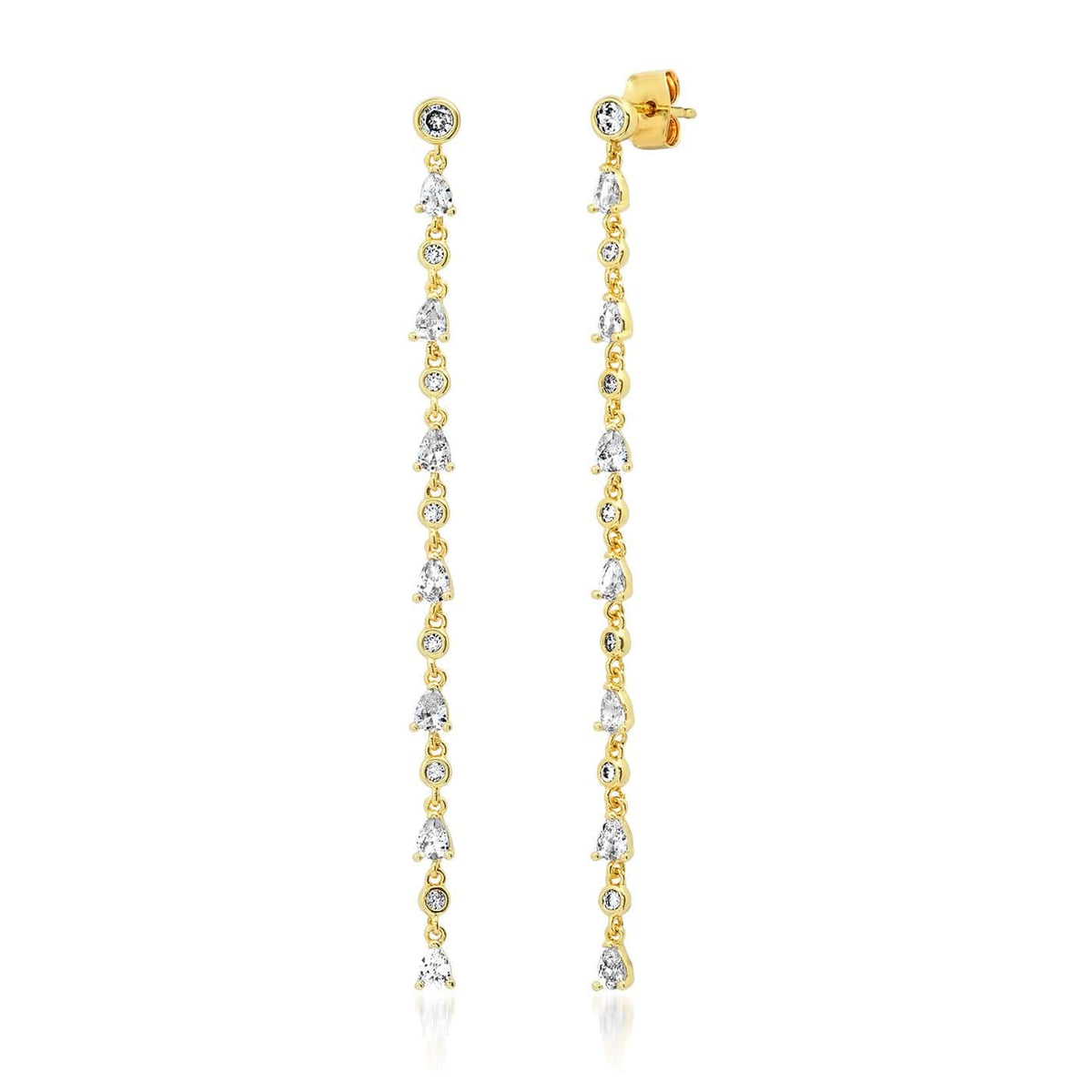 Delicate Linear CZ Earrings