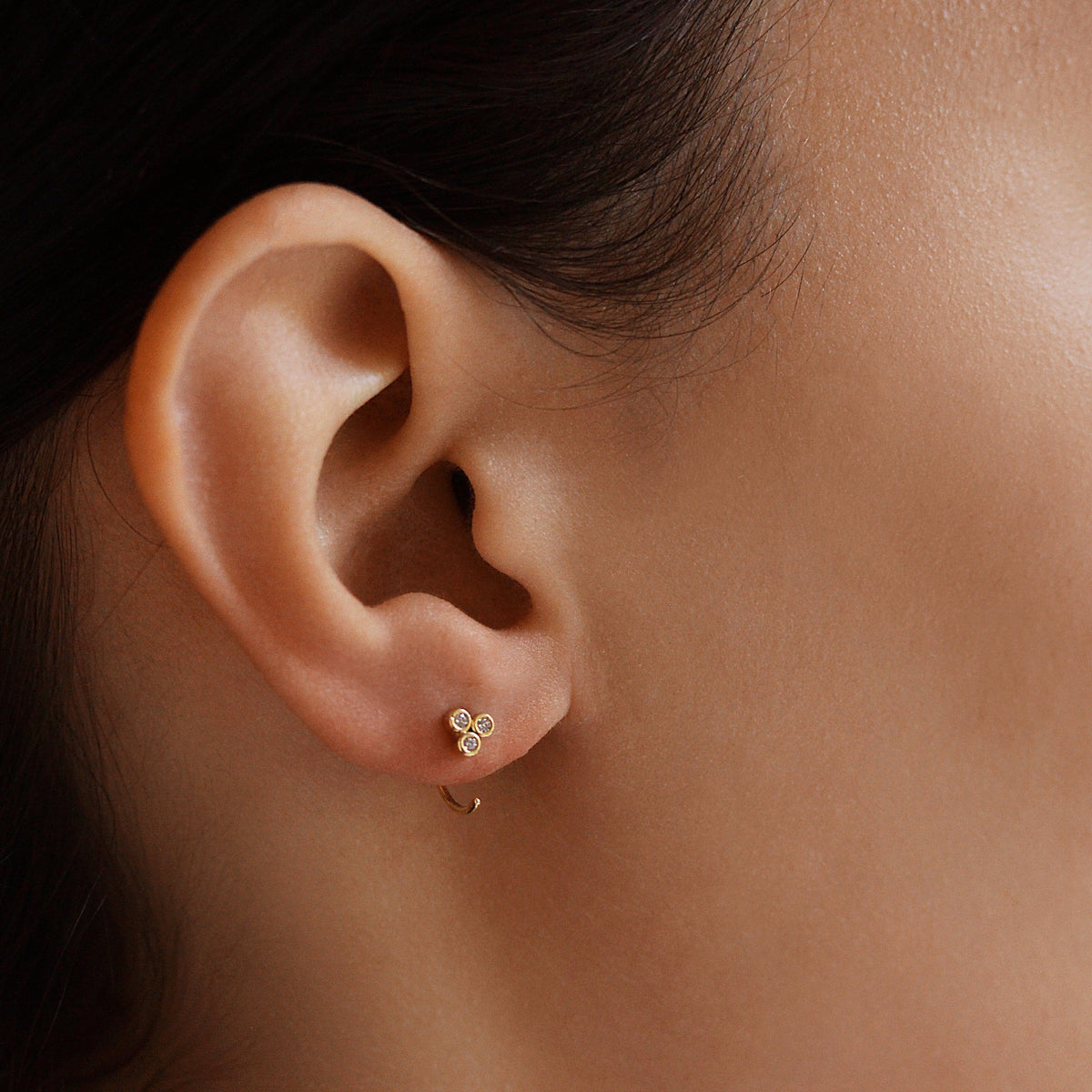 Dotted Huggie Earrings