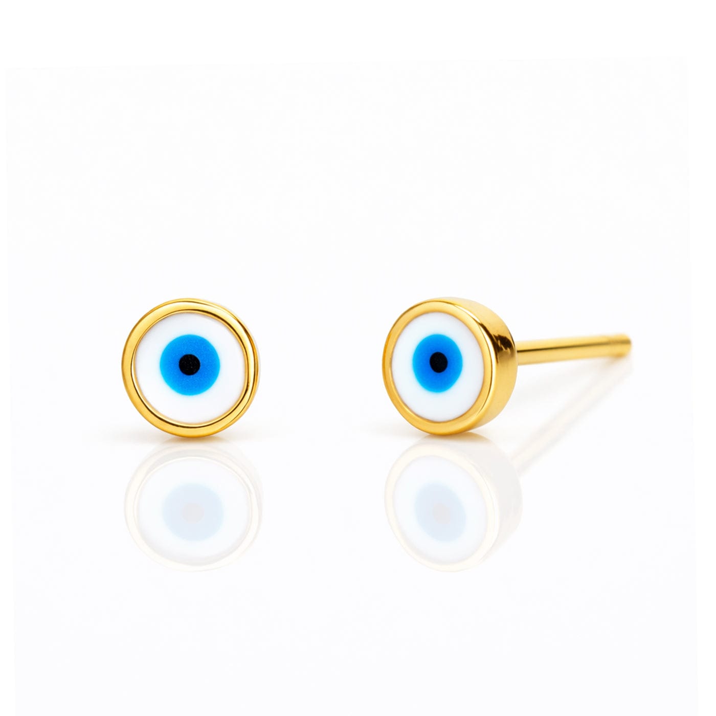 Enamel Round Eye Stud