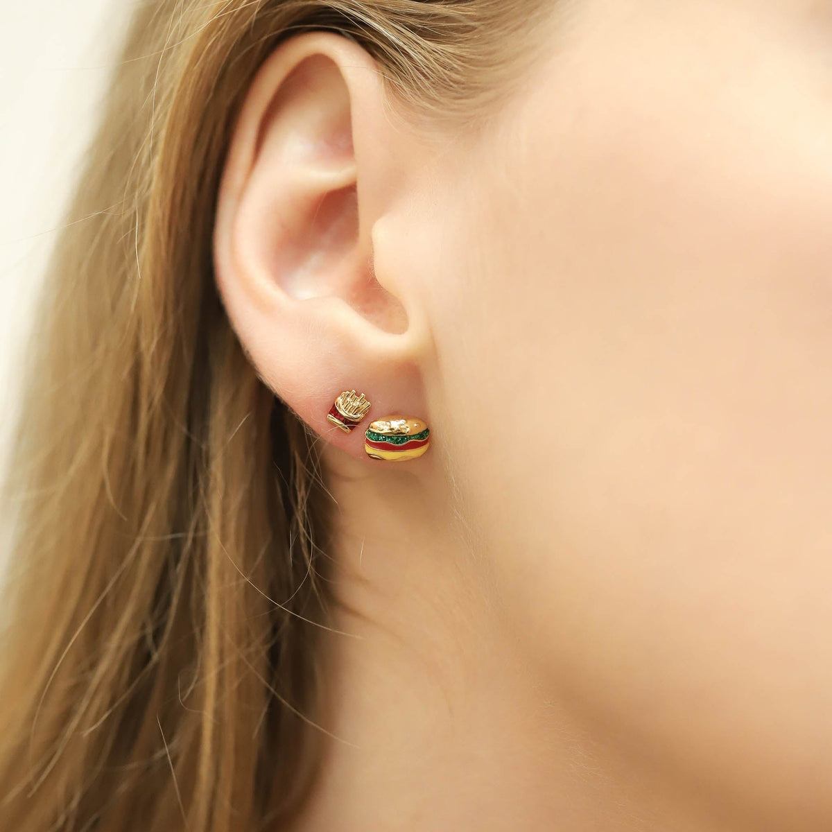 Hamburger and French Fry Studs