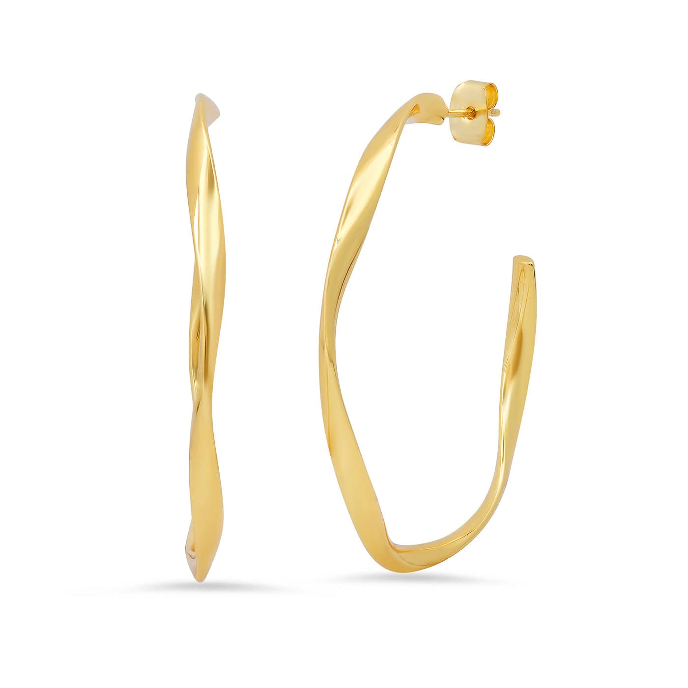 Wavy Gold Hoops | 45mm