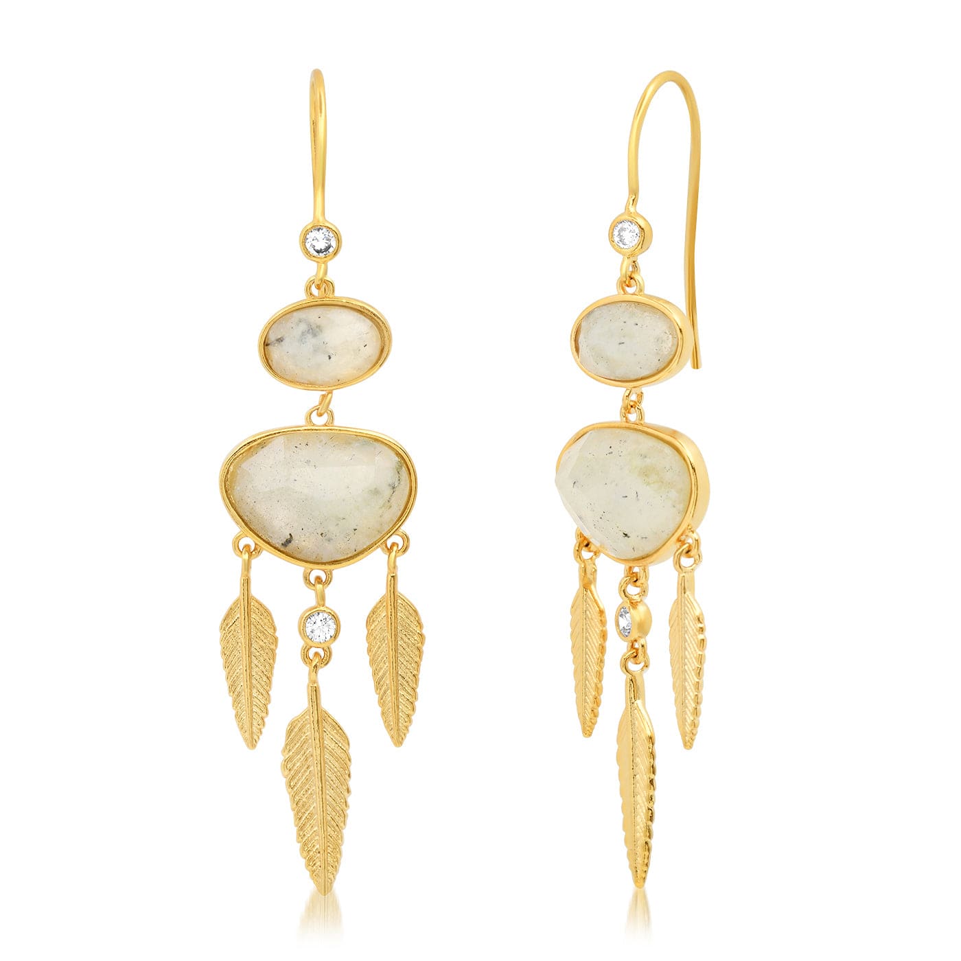 Las Plumes Feather Drop Earrings