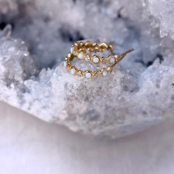 Opal Gold Vermeil Hoops