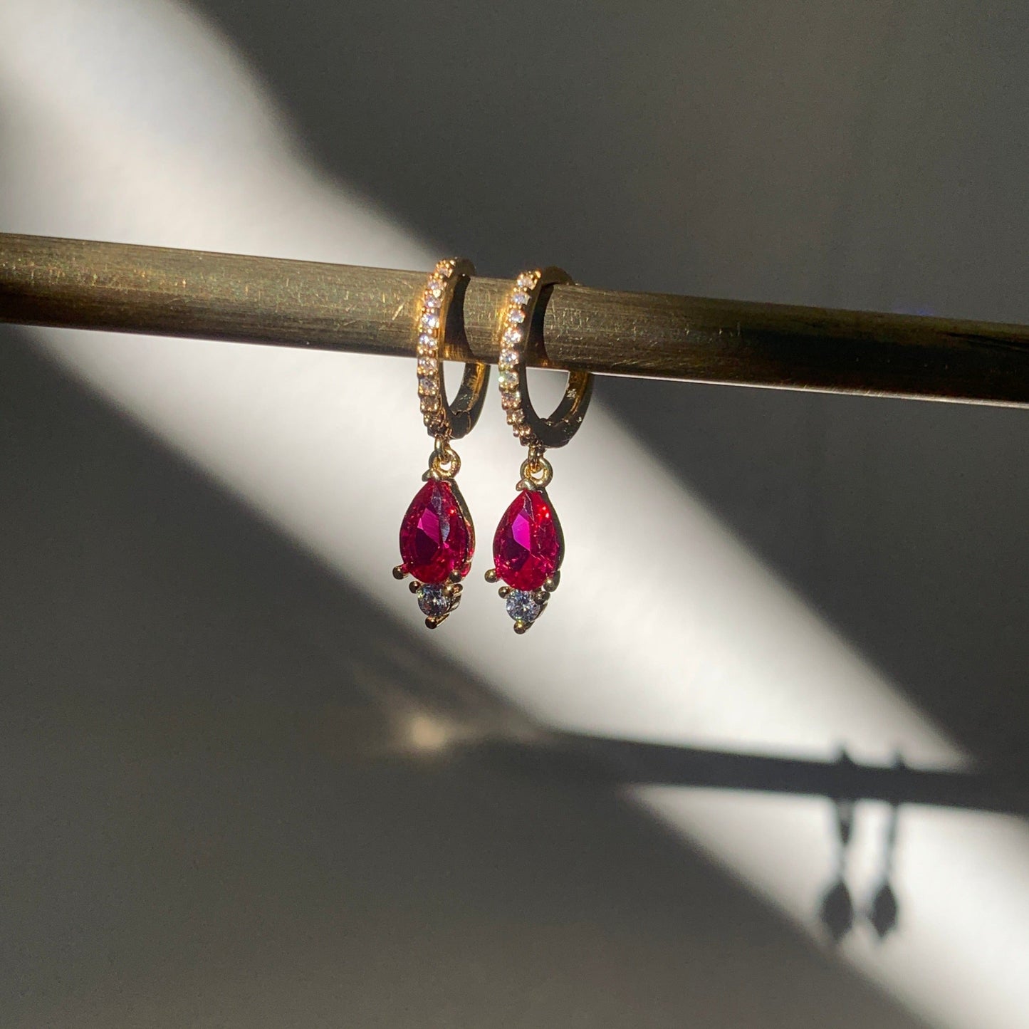 Pavé Glow Teardrop Huggies