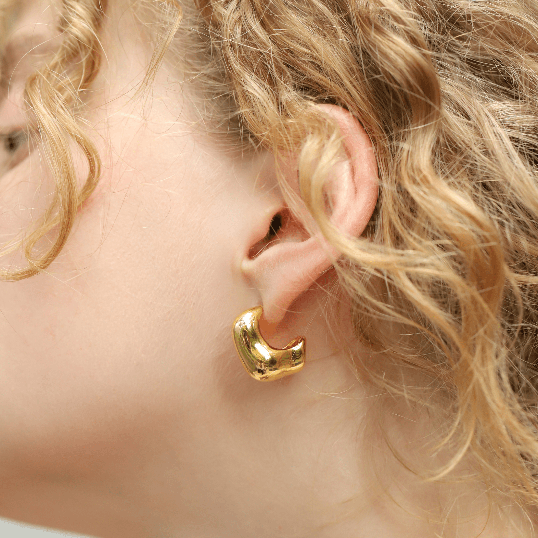Pear Shaped Gold Huggie