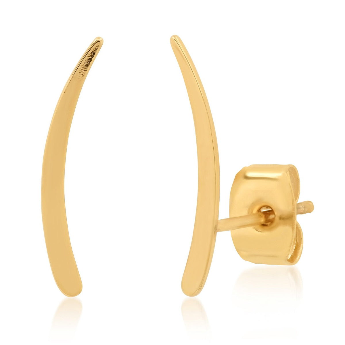Simple Gold Curved Bar Crawler Studs