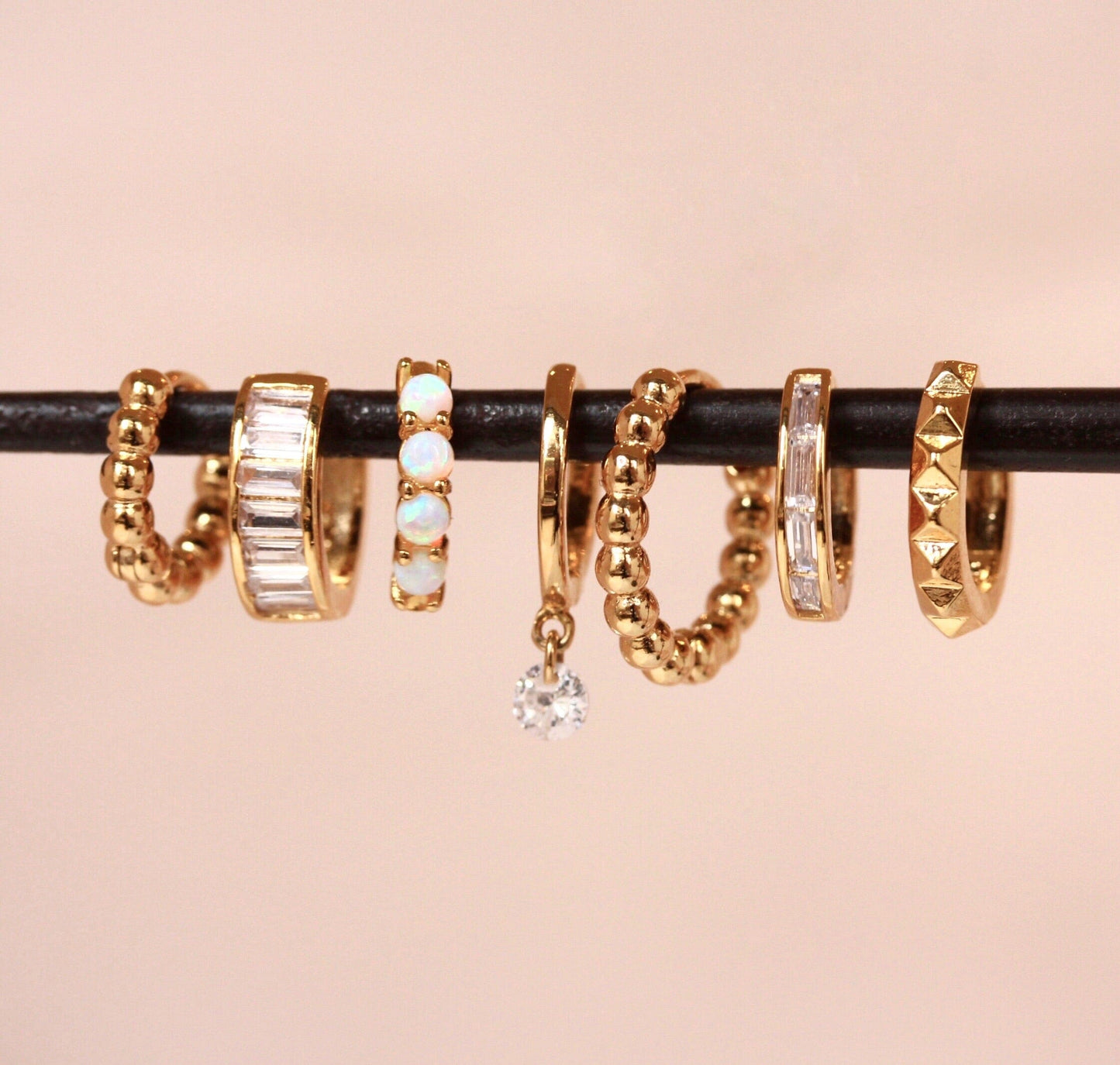 Small Gold Ball Huggie Earrings