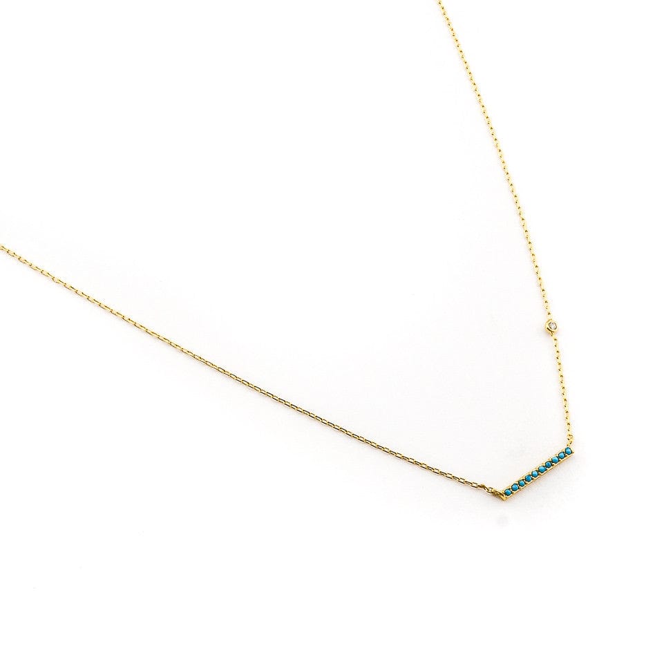 Horizontal Bar Necklace with Stone Accents