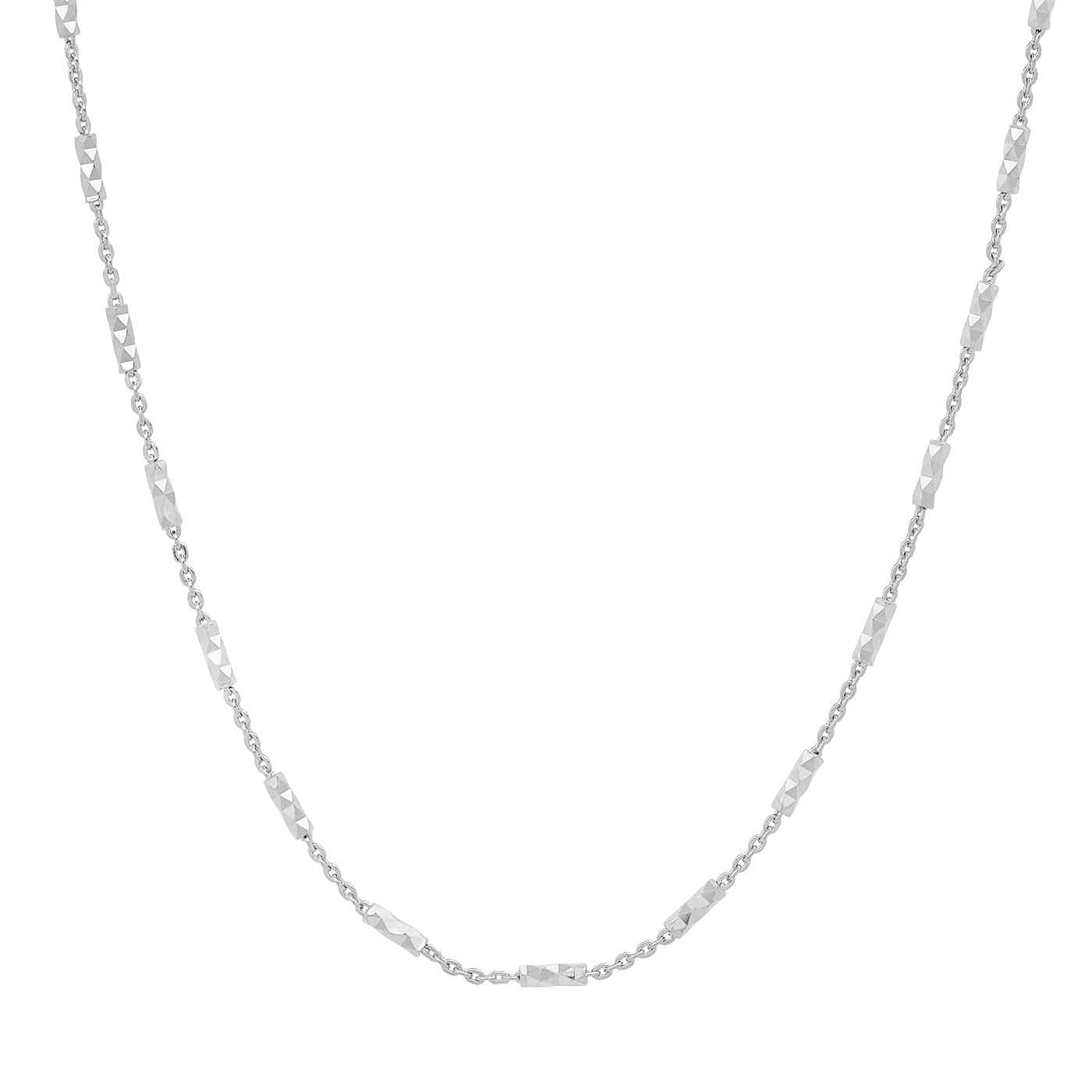 Diamond-Cut Link Bar Necklace