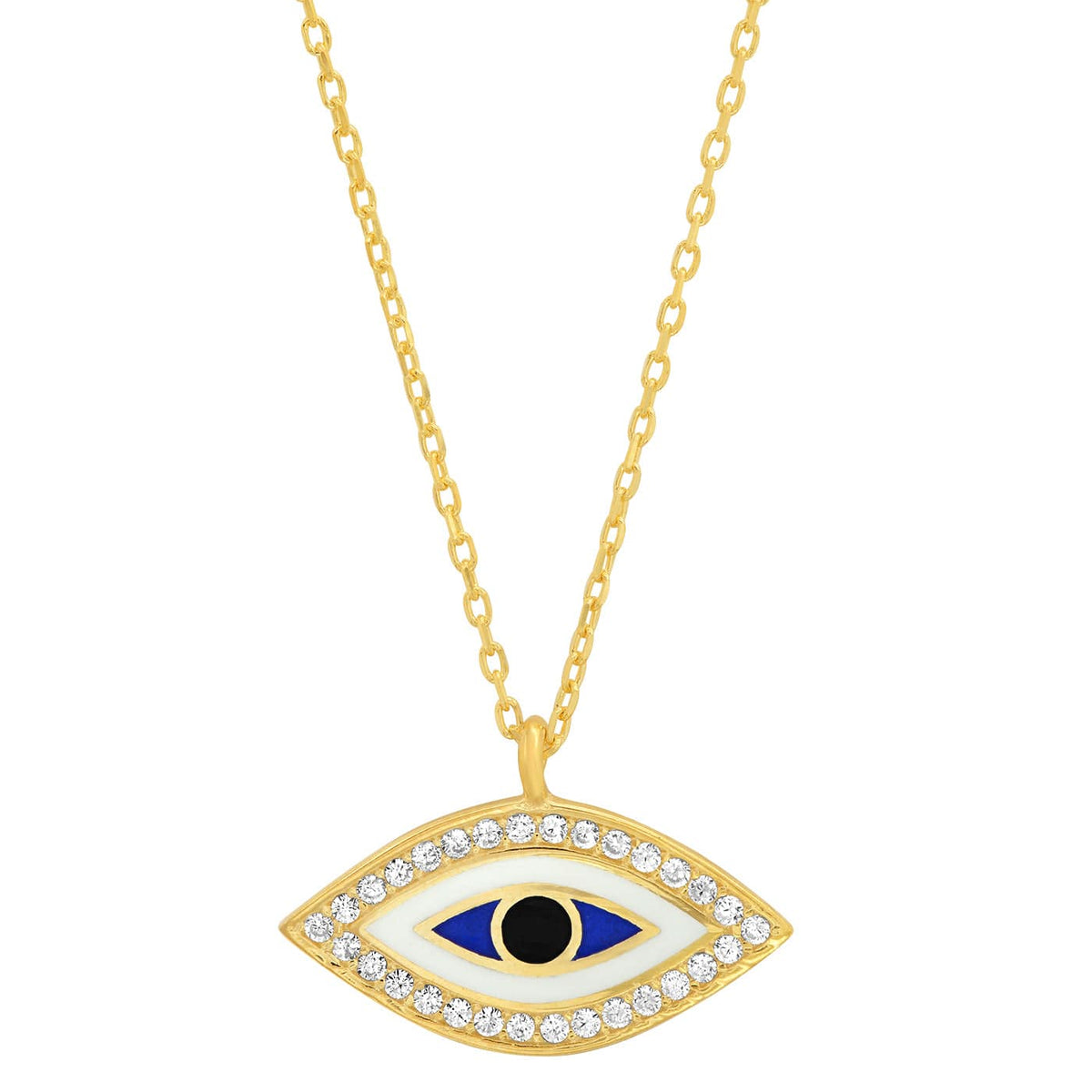 CZ Evil Eye Pendant Necklace