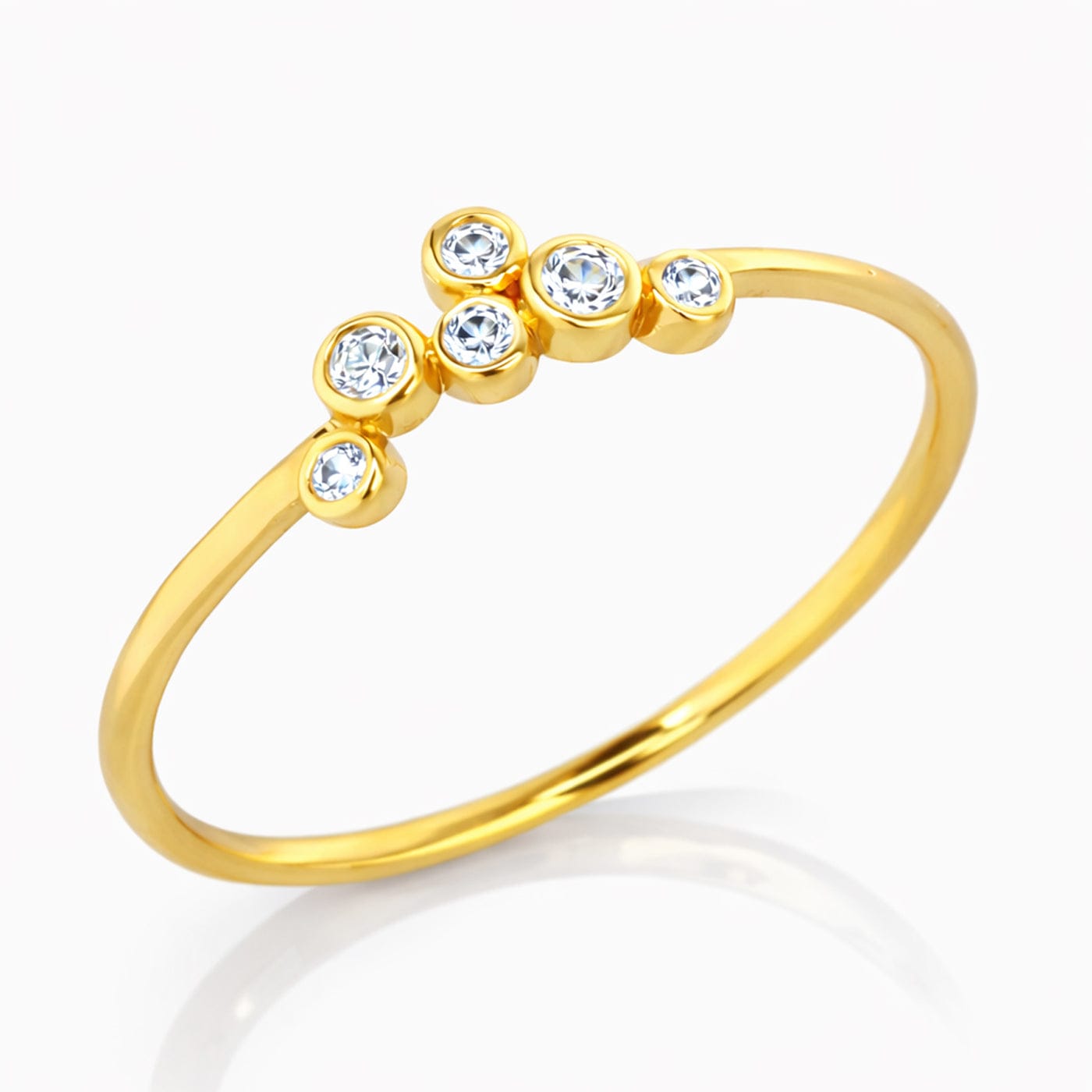 Gold CZ Cluster Ring | Stackable